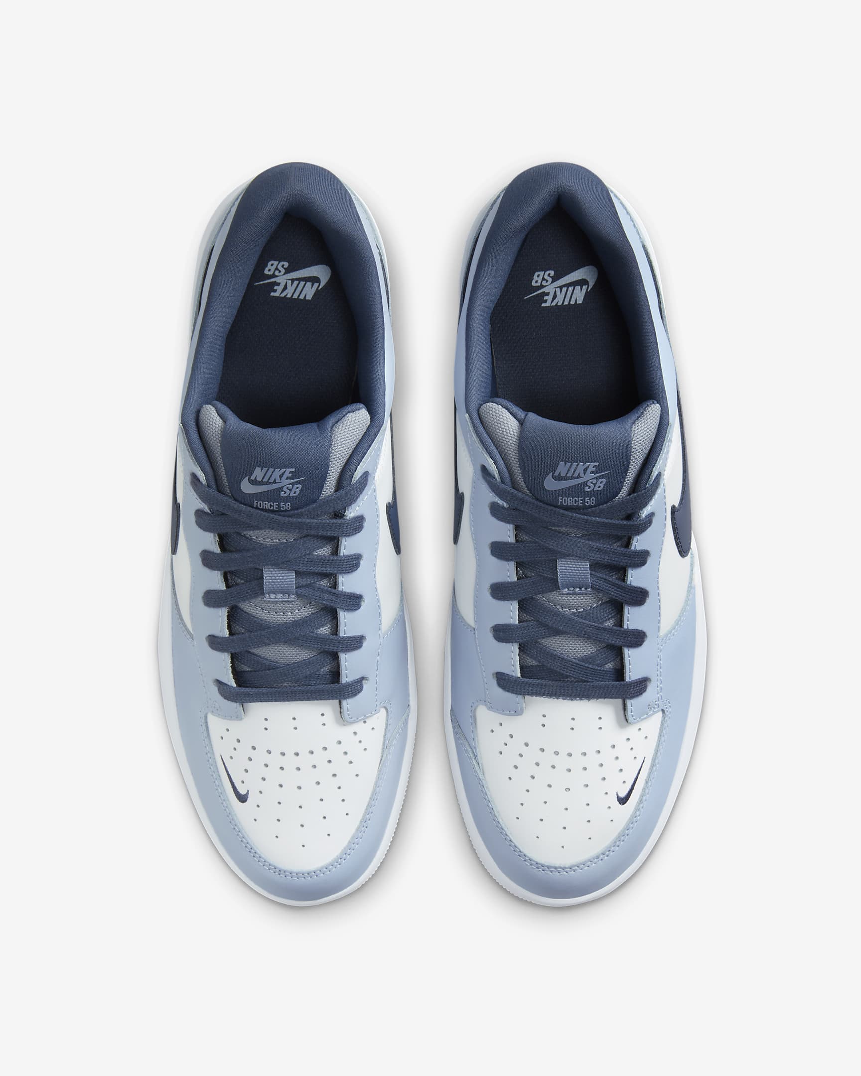 Nike SB Force 58 Premium Skate Shoes - White/White/Ashen Slate/Thunder Blue