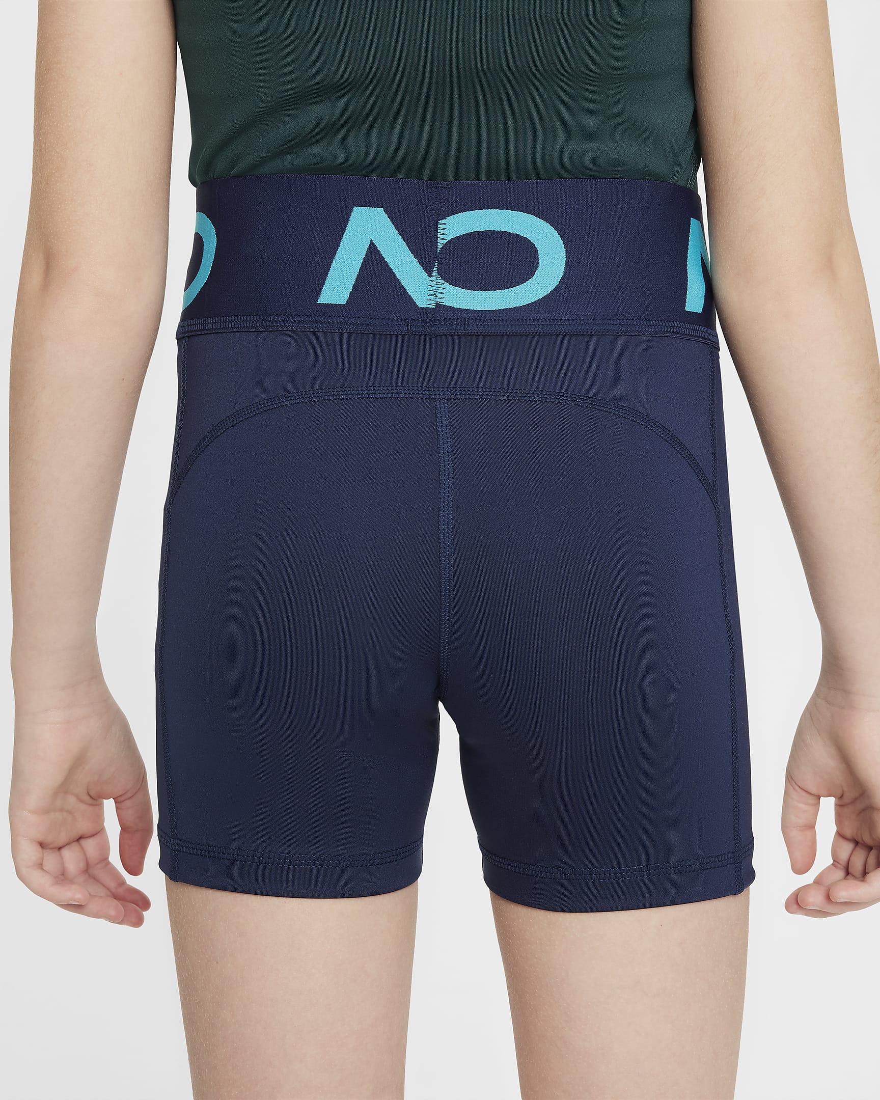 Nike Pro Dri-FIT-shorts til piger - Midnight Navy/Dusty Cactus