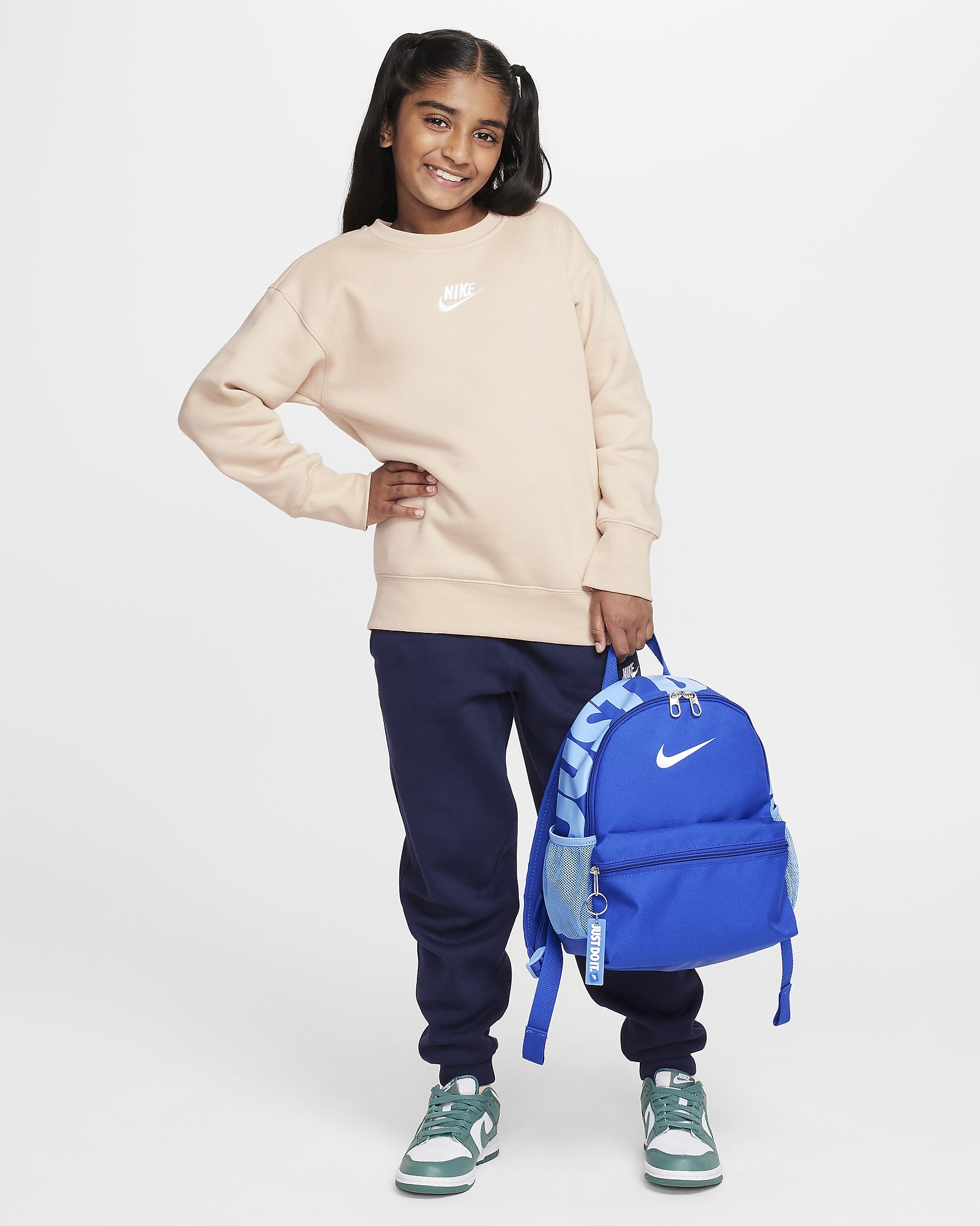 Mini sac à dos Nike Brasilia JDI pour enfant (11 L) - Game Royal/University Blue/Blanc