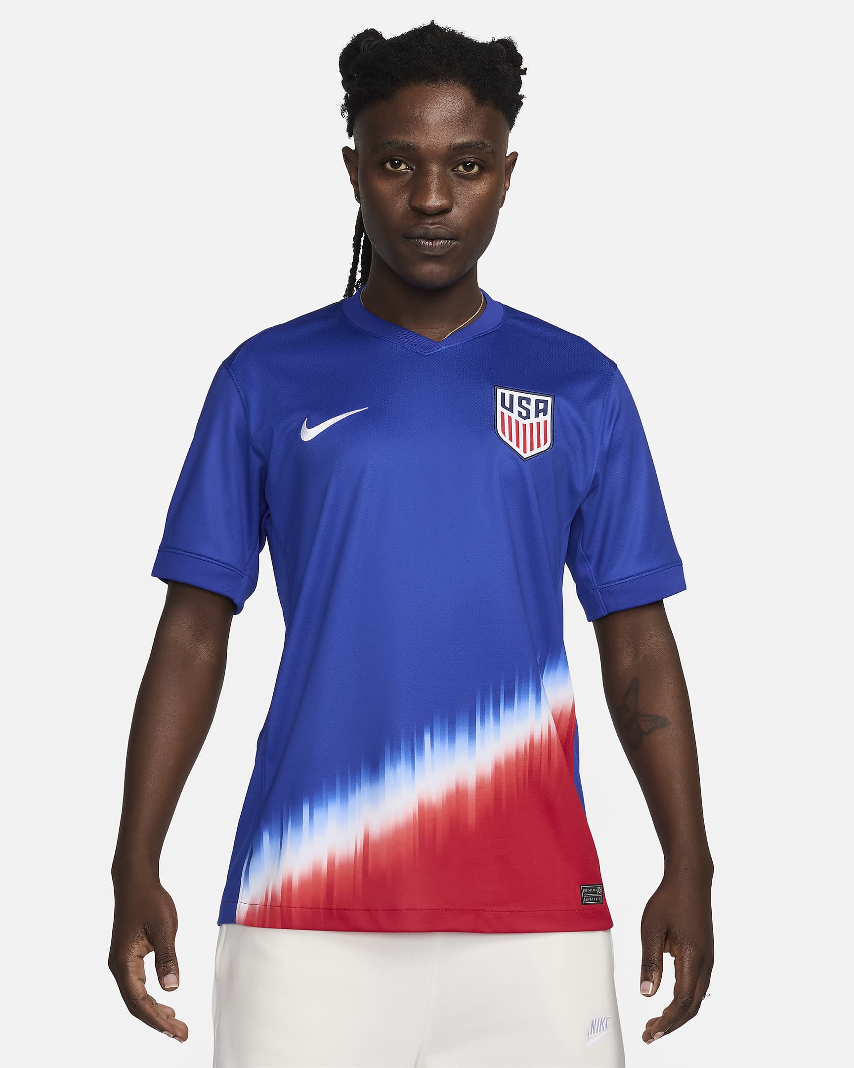 USMNT 2024 Stadium Away Nike Dri-FIT Replica-fodboldtrøje til mænd - Old Royal/Sport Red/hvid/hvid