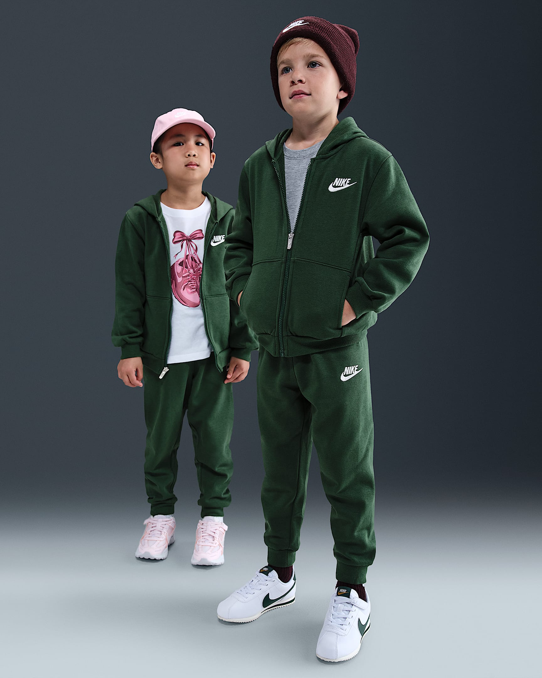 Nike Full-Zip Club Set Little Kids 2-Piece Hoodie Set - Fir