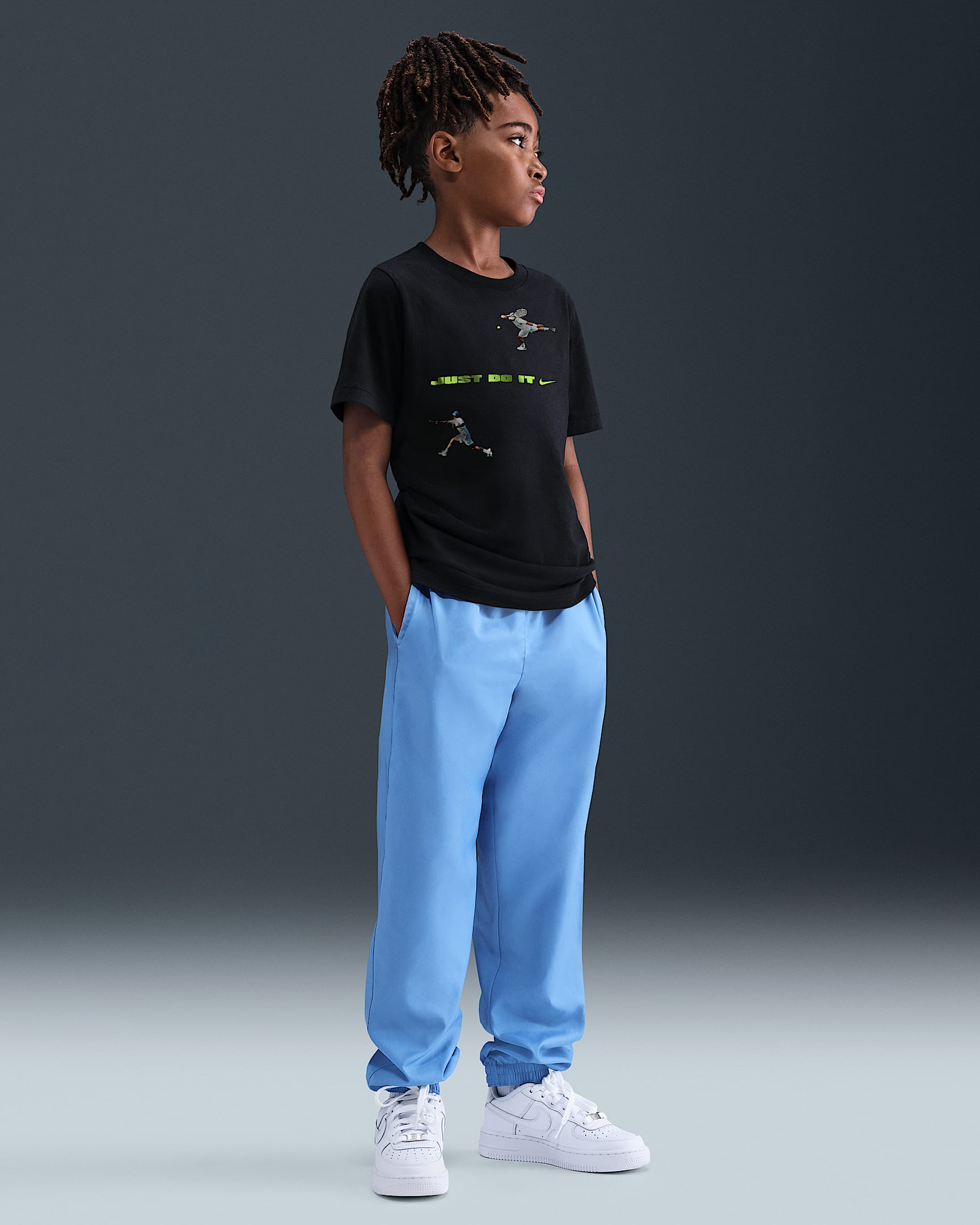 Just Do It: Nike Tennis Big Kids' T-Shirt - Black