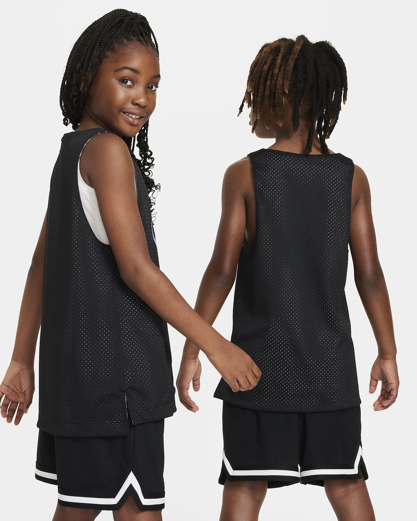 Nike Culture of Basketball vendbar drakt til store barn - Svart/Svart/Hvit