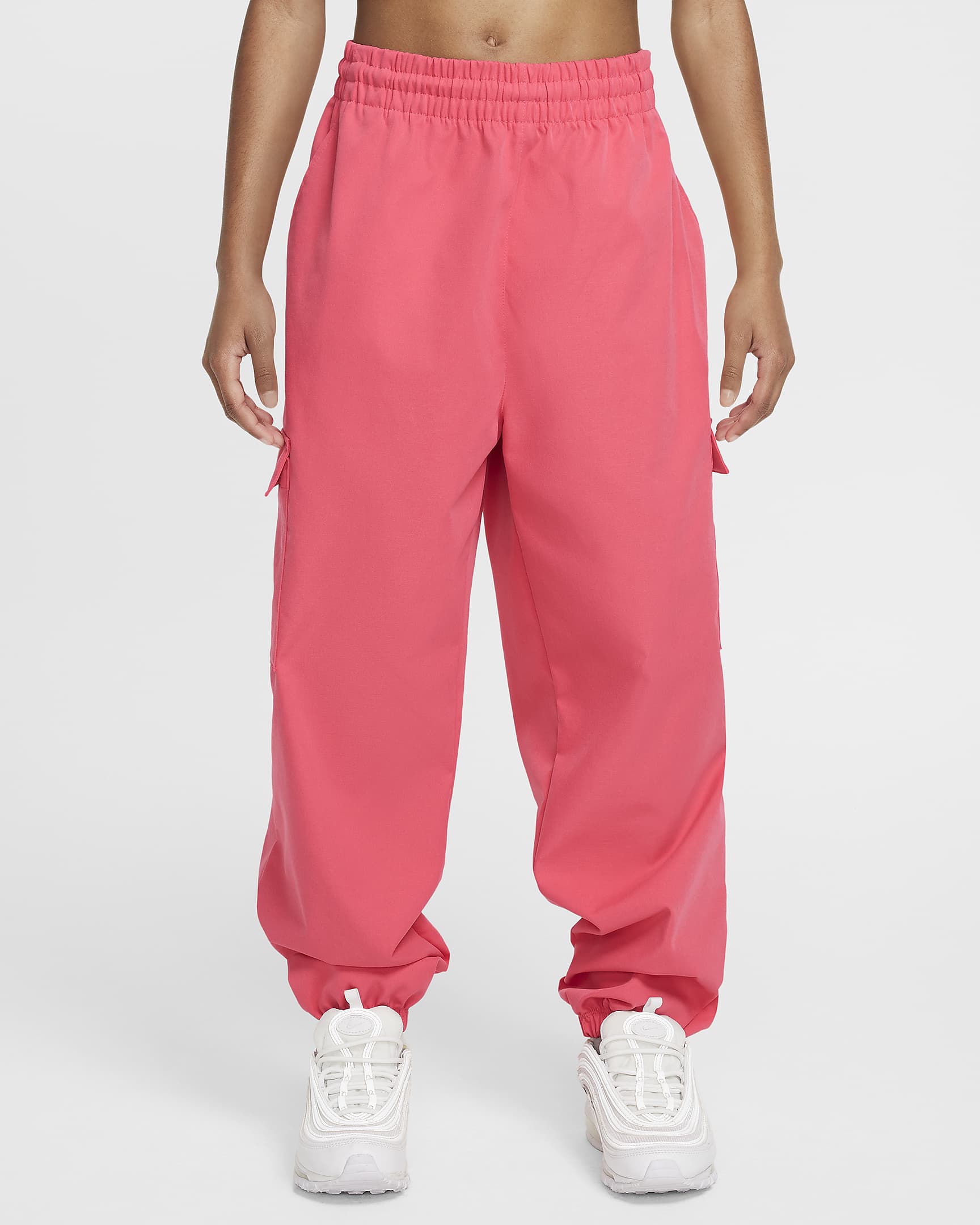 Pants cargo para niña Nike Sportswear - Rosa margarita/Blanco