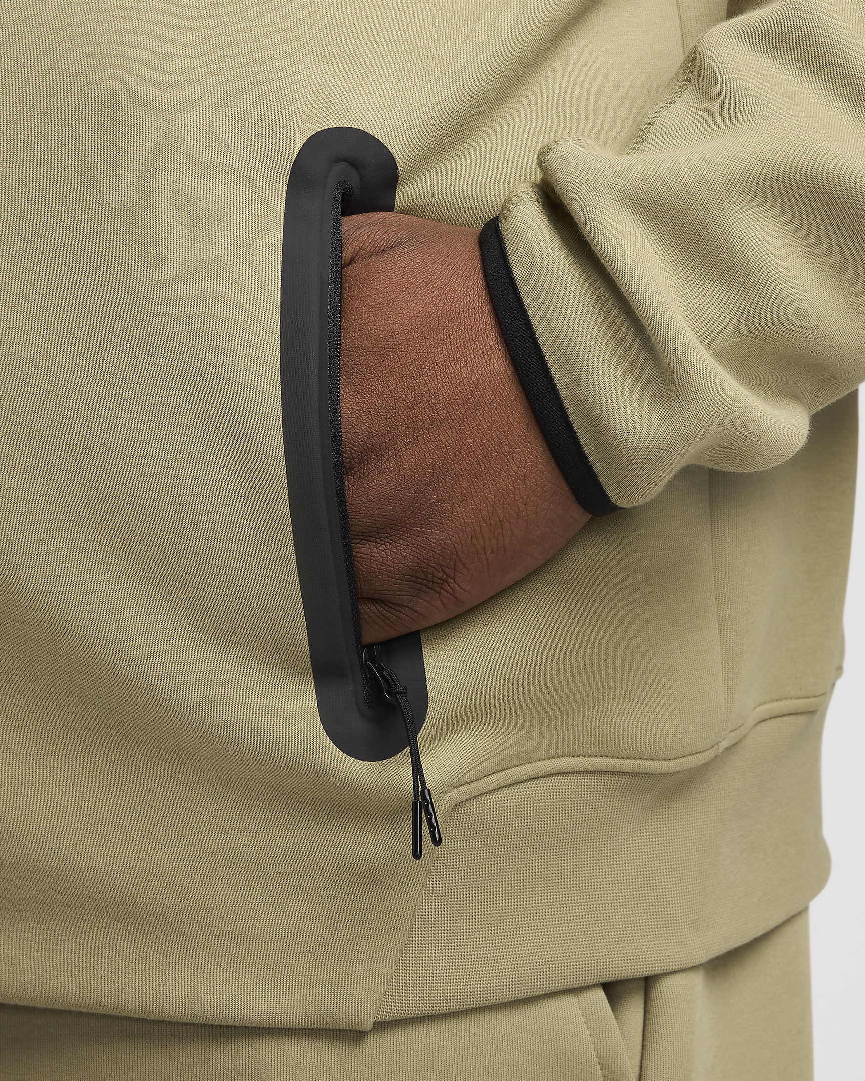 Felpa con cappuccio e zip a tutta lunghezza Nike Sportswear Tech Fleece Windrunner - Uomo - Neutral Olive/Nero