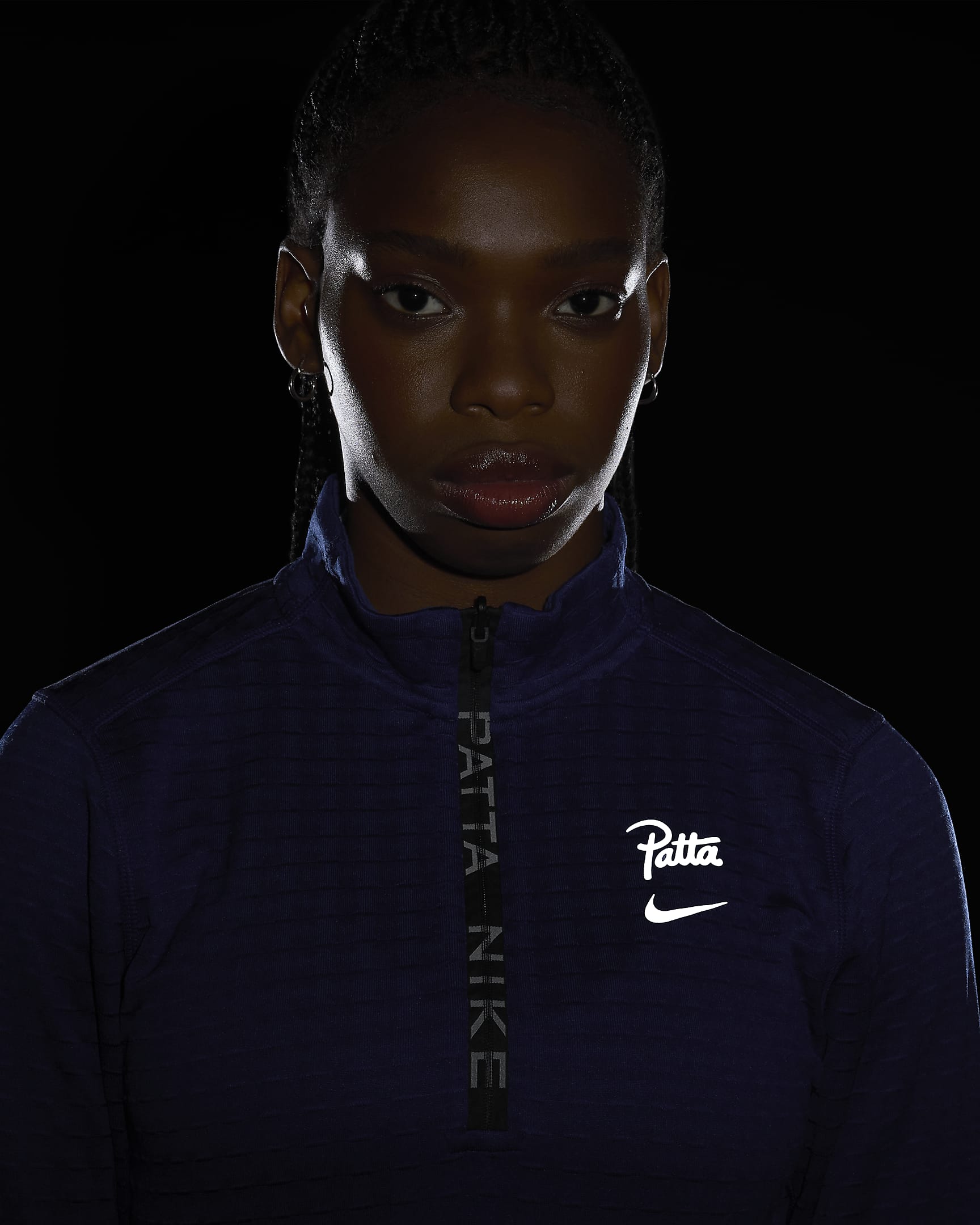 Maglia a manica lunga con zip a metà lunghezza Nike x Patta Running Team - Deep Royal Blue