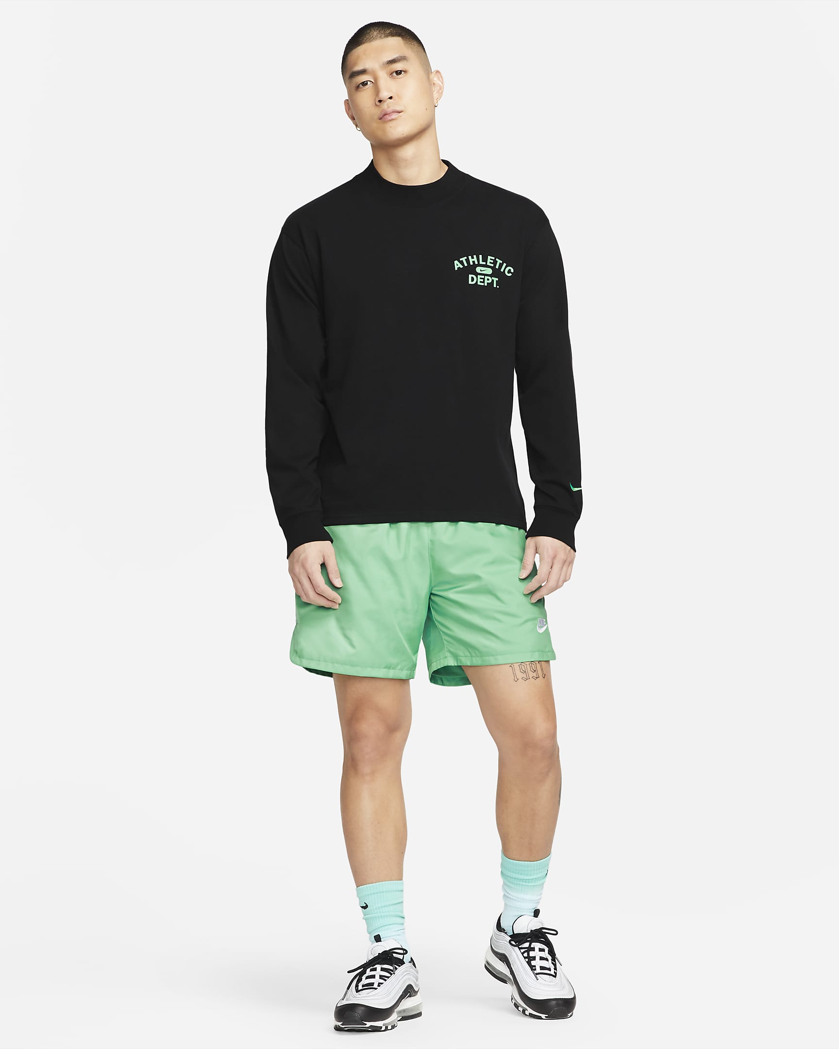 Nike Sportswear Sport Essentials Men's Woven Lined Flow Shorts - Spring Green/White