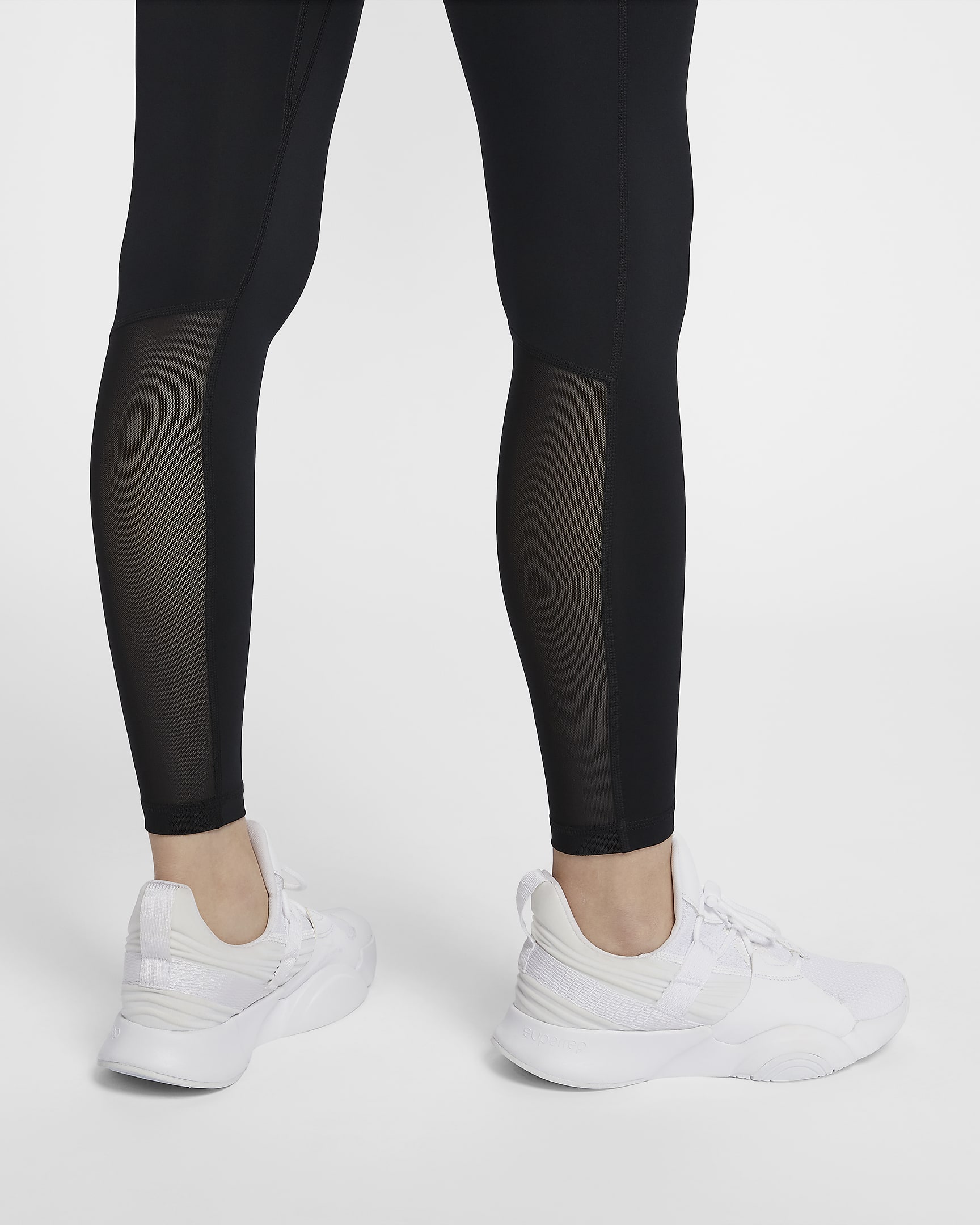 Nike Pro Women's Mid-Rise Leggings - Black/Lilac Bloom/White