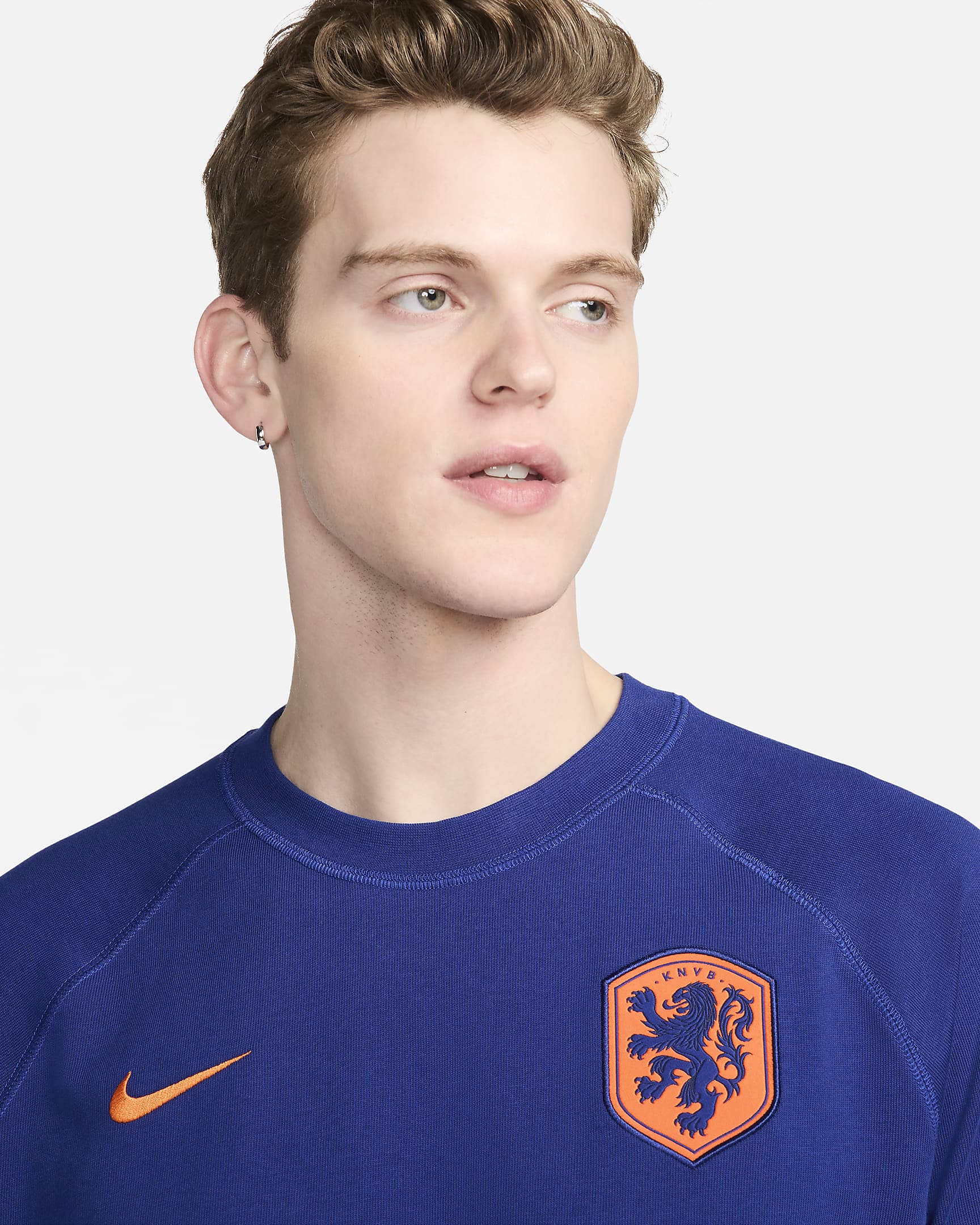 Netherlands Travel Nike Football Short-Sleeve Top - Deep Royal Blue/Safety Orange/Safety Orange