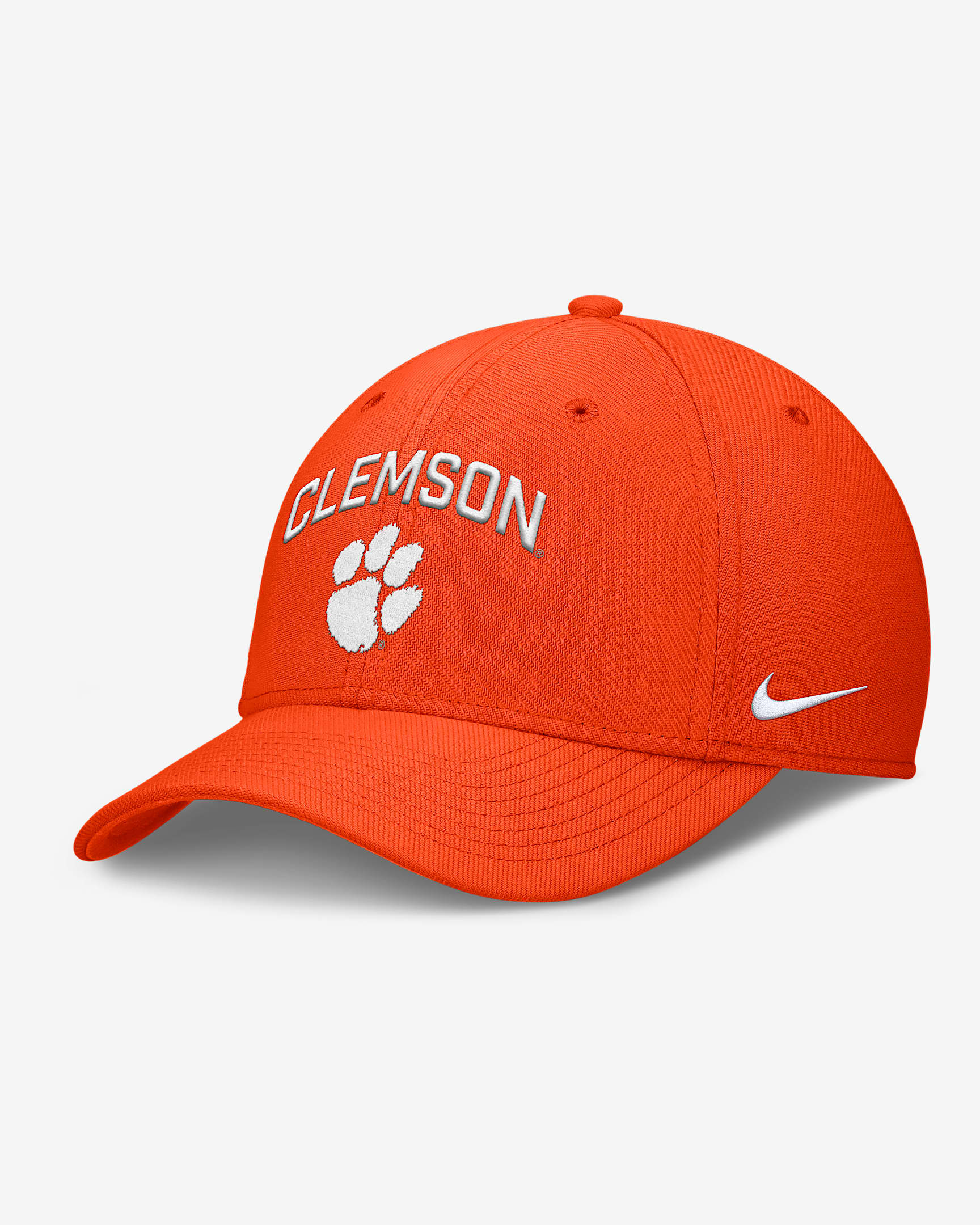 Gorra universitaria Nike Dri-FIT para hombre Clemson On-Field Rise Swoosh - Naranja