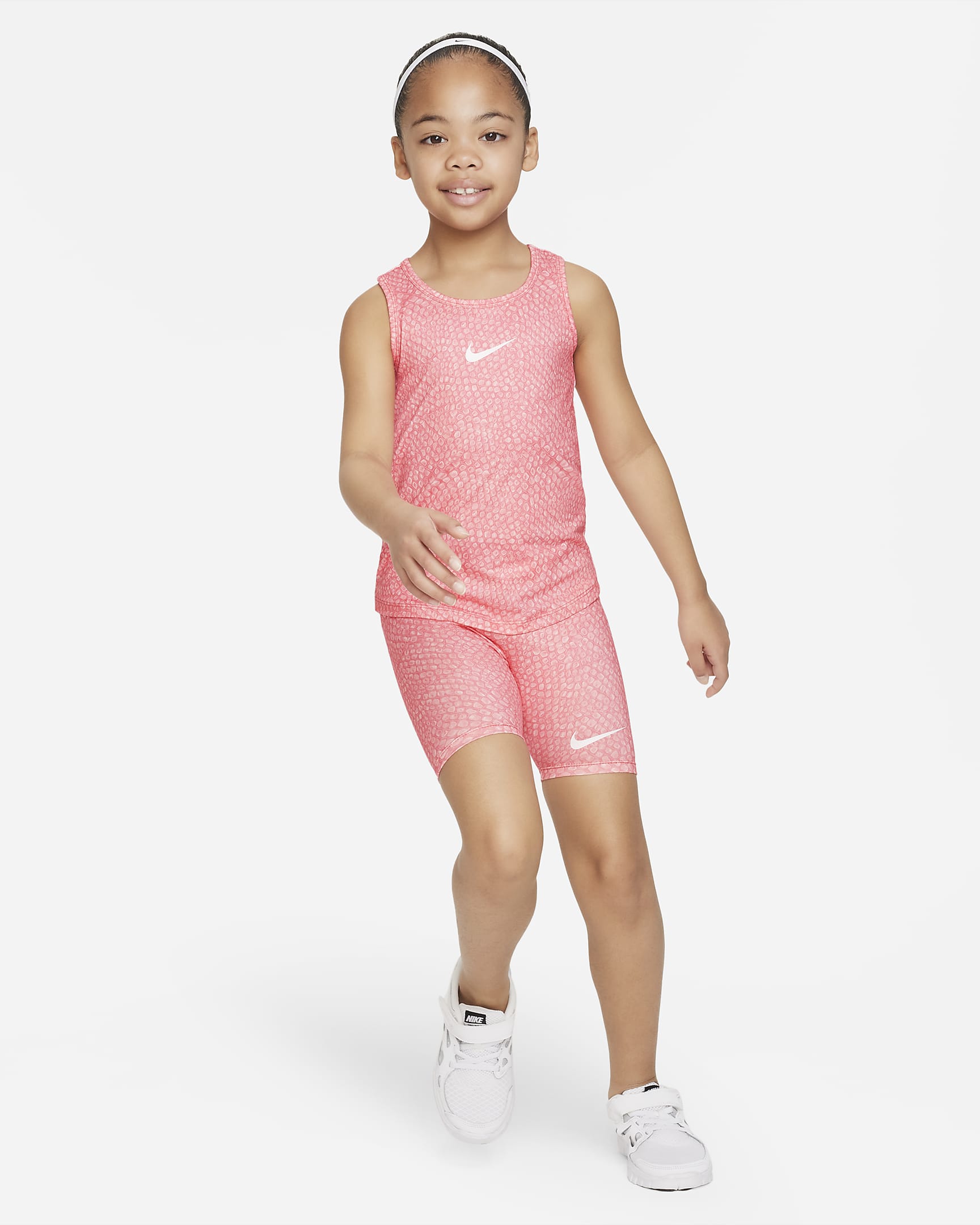 Nike Swoosh Tank Top and Bike Shorts Set Younger Kids' 2-Piece Dri-FIT ...