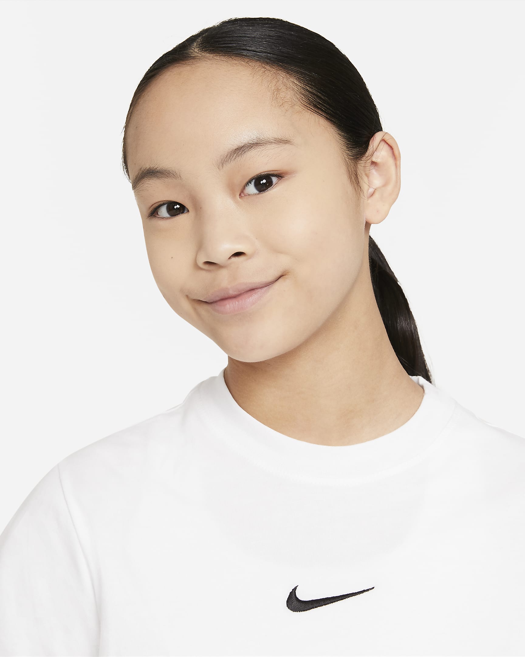 Nike Sportswear T-skjorte til store barn (jente) - Hvit/Svart