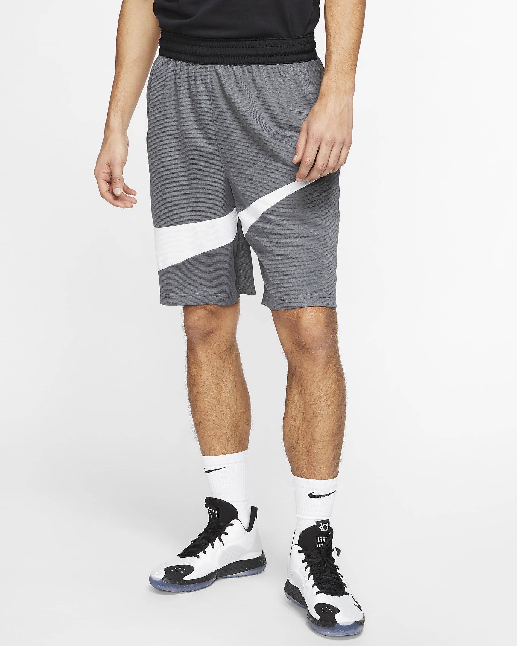 Shorts de básquetbol Nike Dri-FIT - Gris hierro/Blanco