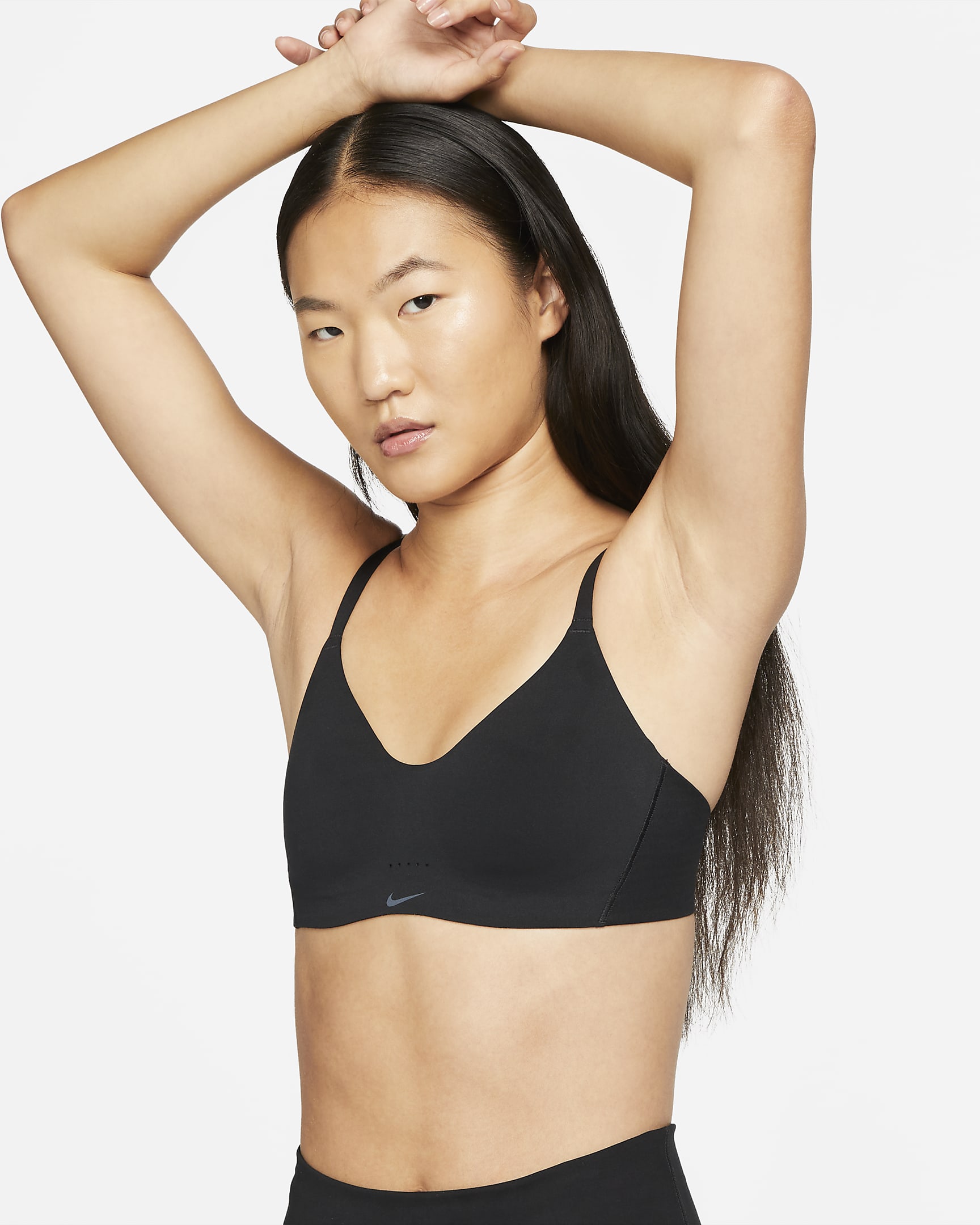 Nike Dri-FIT Alate Women's Minimalist Light-Support Padded Sports Bra - Black/Black/Dark Smoke Grey