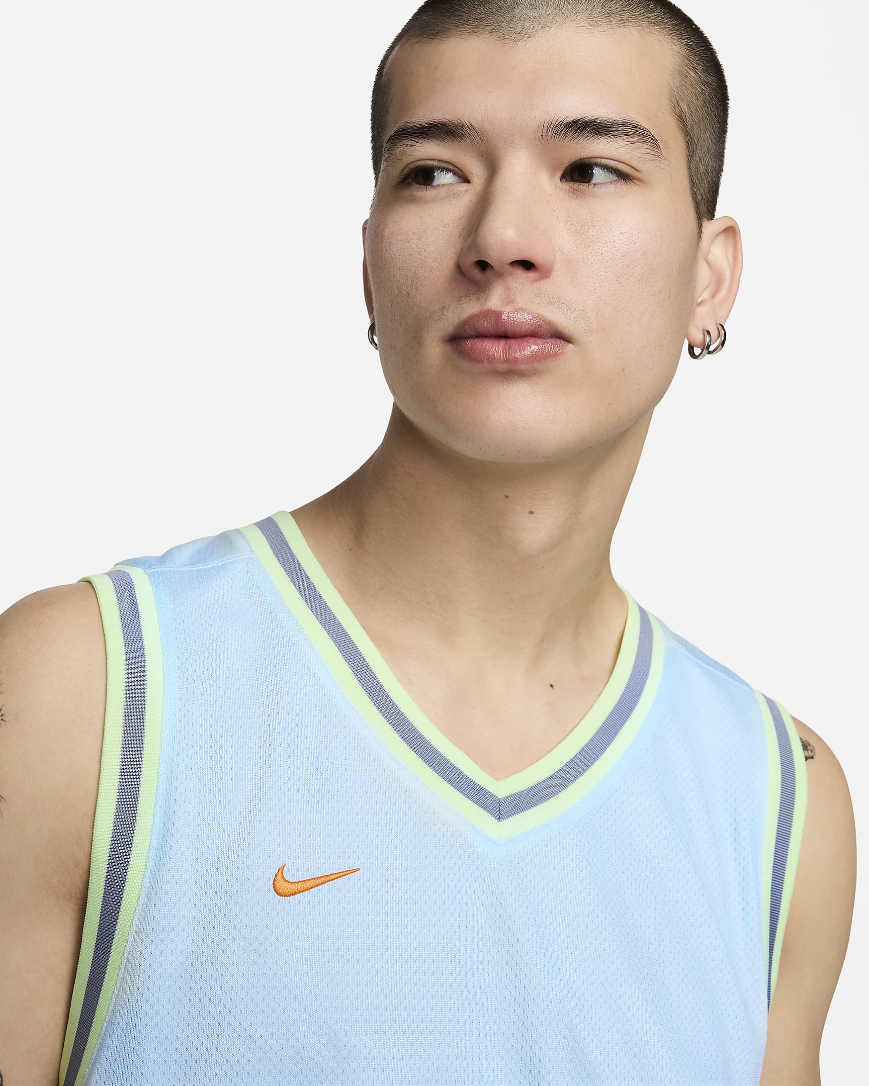 Nike DNA Men's Dri-FIT Basketball Jersey - Glacier Blue/Bright Mandarin