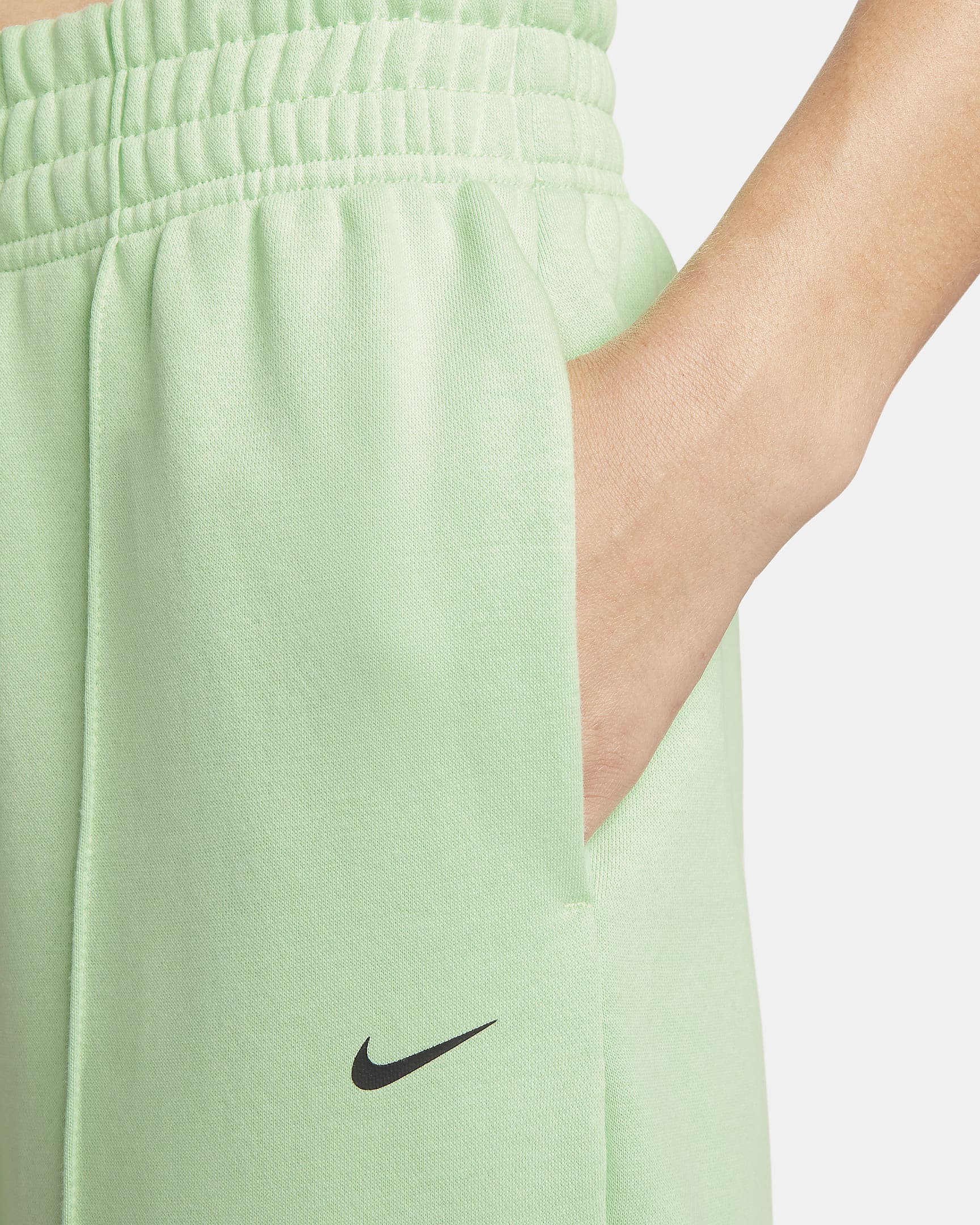 Pantalon coupe ample en tissu Fleece Nike Sportswear pour femme - Vapor Green/Noir