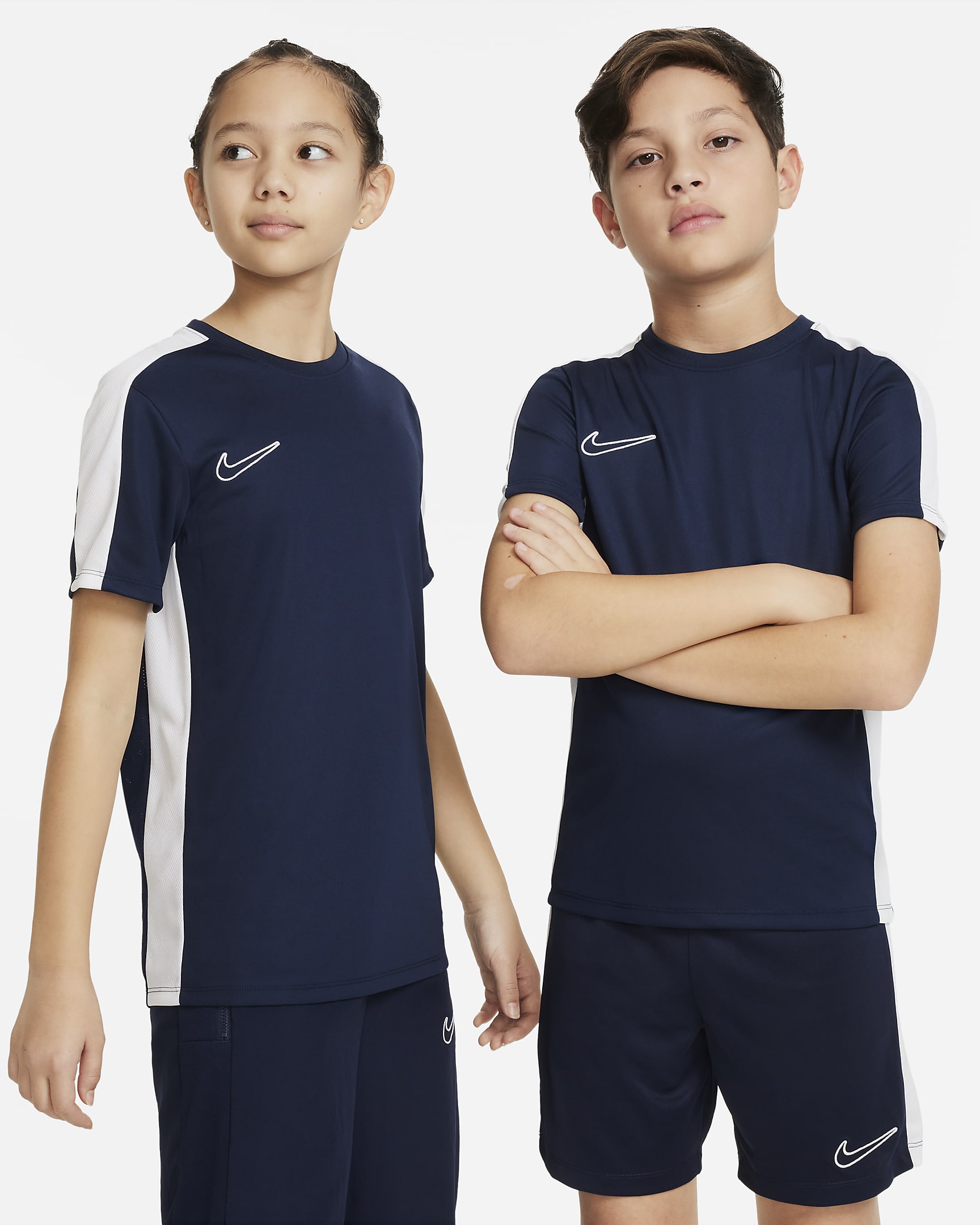 Fotbollströja Nike Dri-FIT Academy23 för barn - Obsidian/Vit/Vit