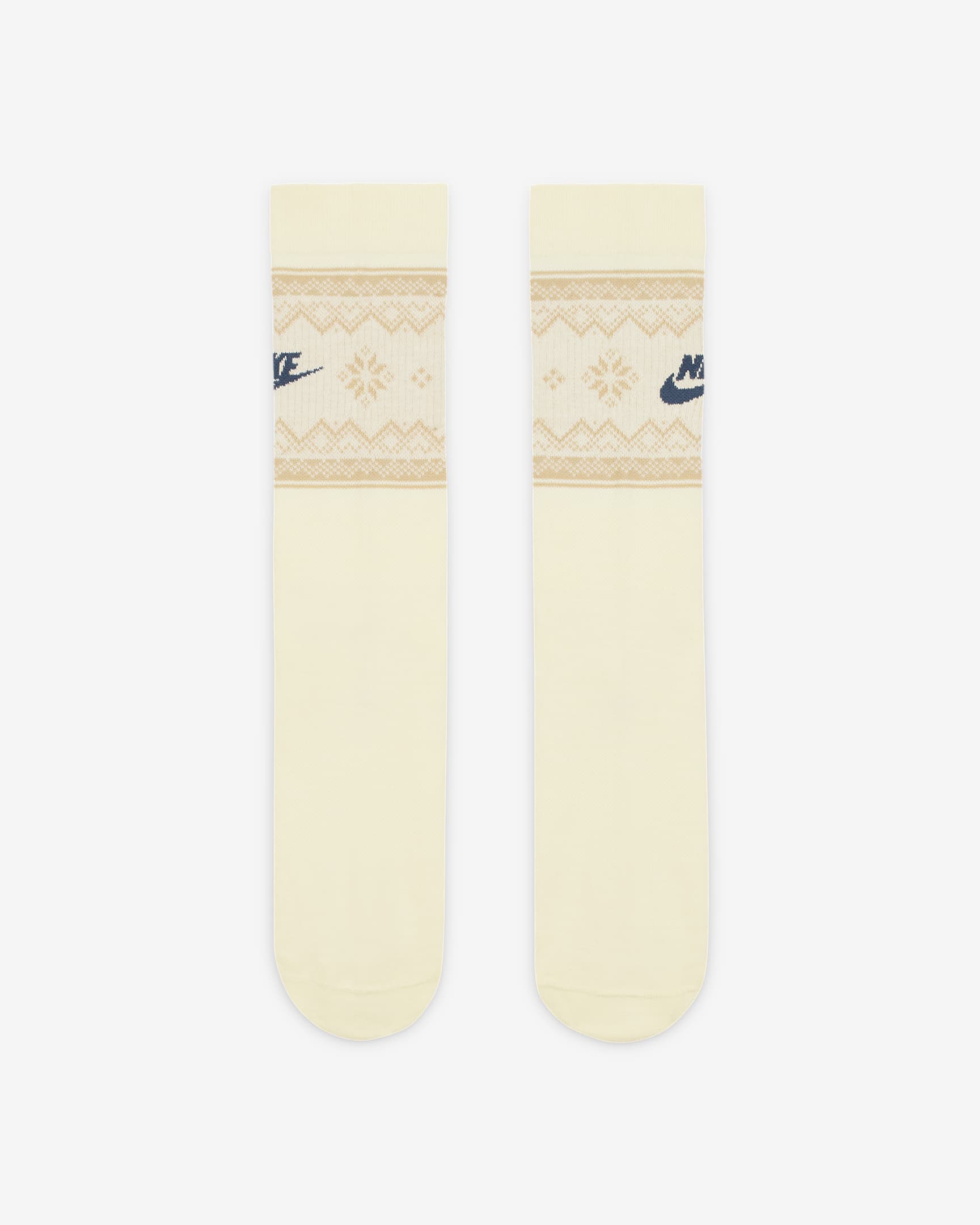 Nike Everyday Essentials Crew Socks (1 Pair) - Coconut Milk/Hemp/Armoury Navy