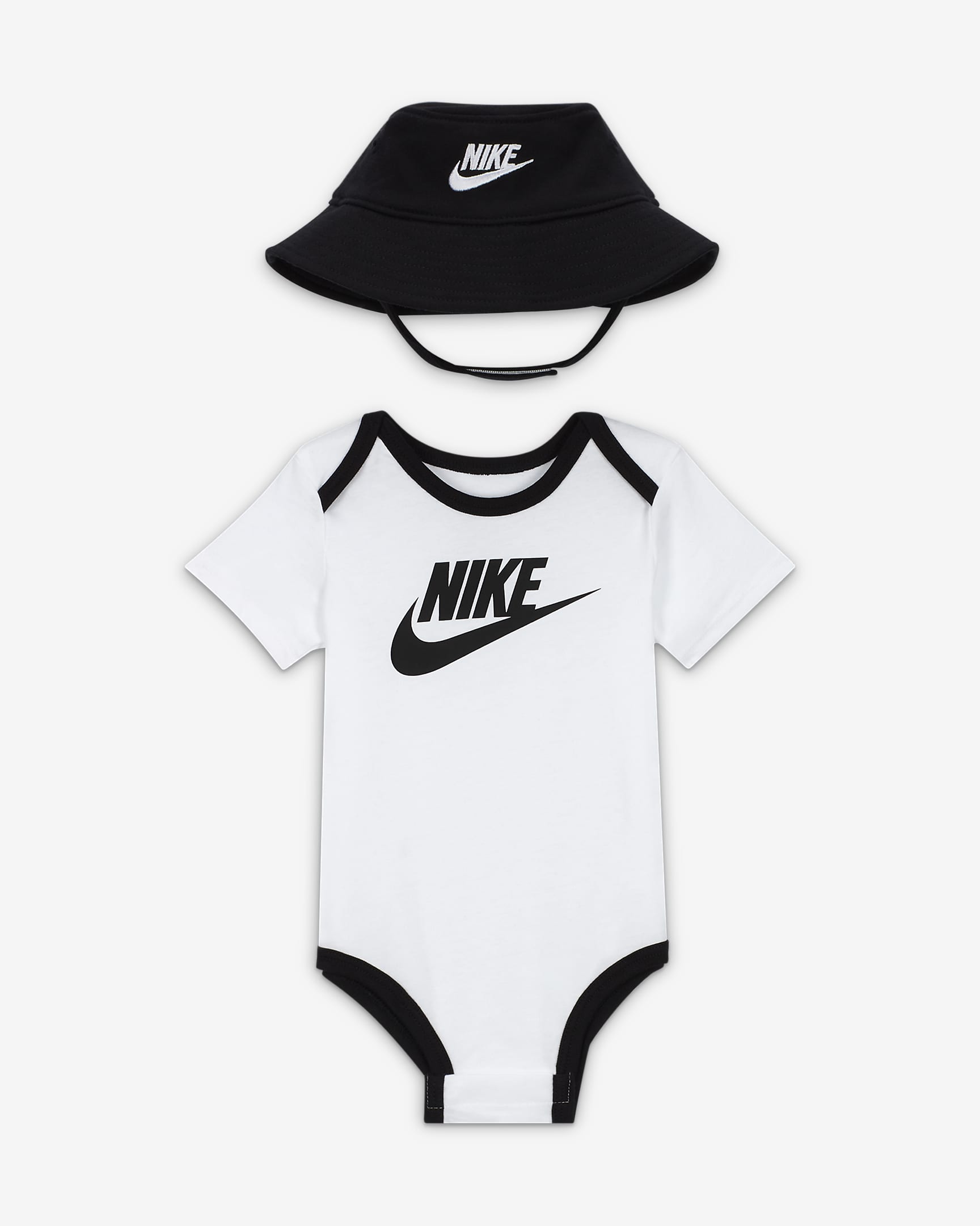 Nike Baby Bodysuit and Hat Box Set - White