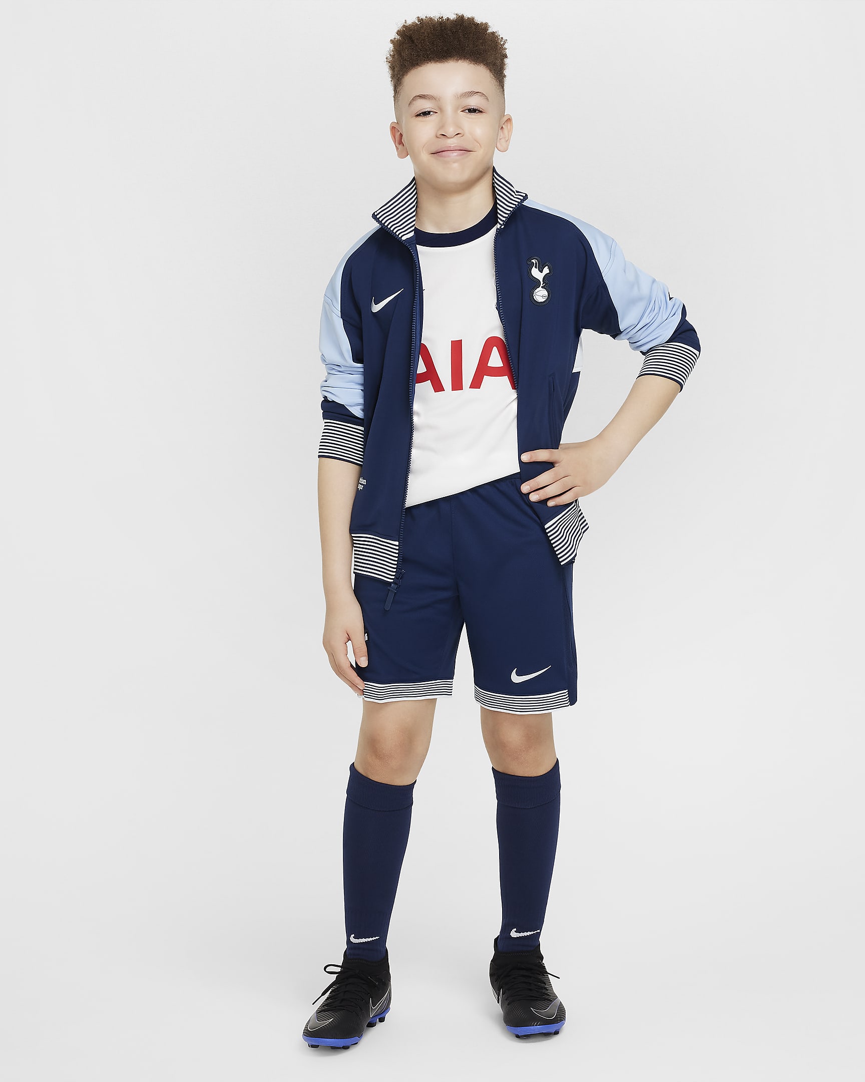 Spodenki piłkarskie dla dużych dzieci Nike Dri-FIT Tottenham Hotspur Stadium 2024 (wersja domowa) – replika - Binary Blue/Biel