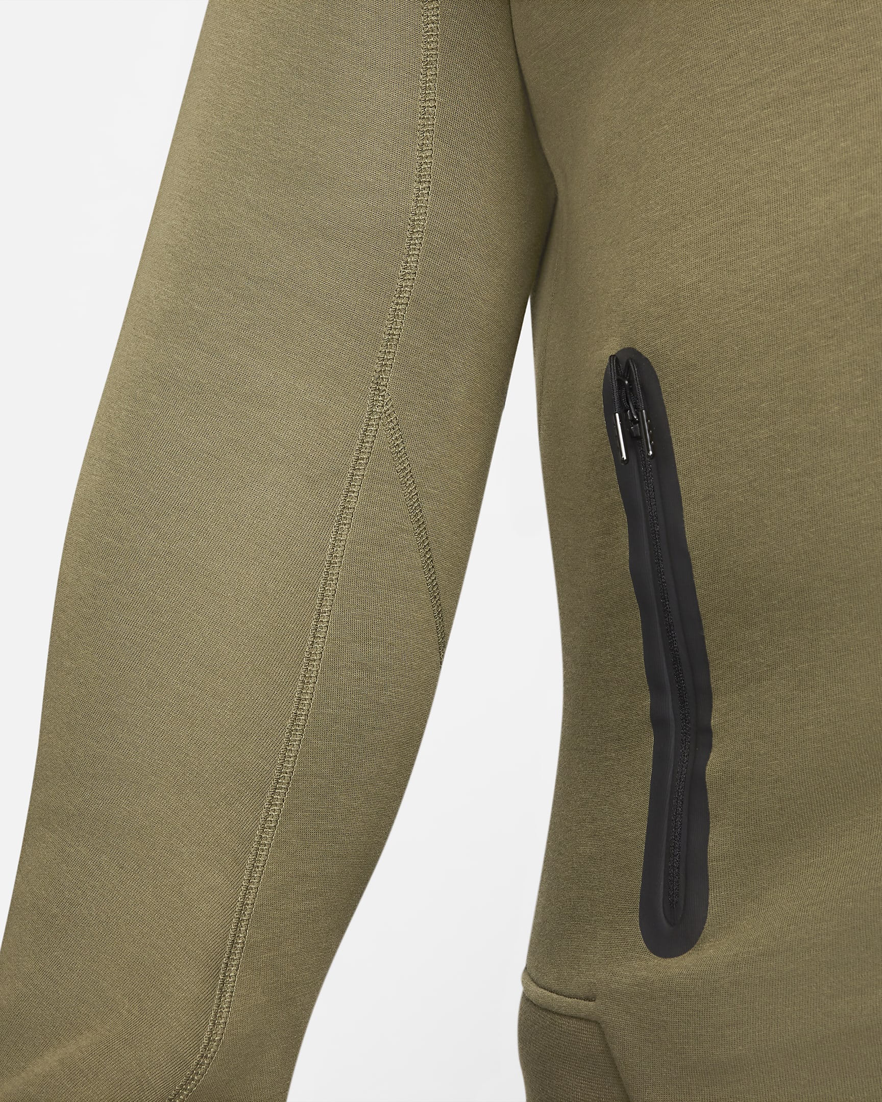 Nike Sportswear Tech Fleece Windrunner cipzáras, kapucnis férfipulóver - Medium Olive/Fekete