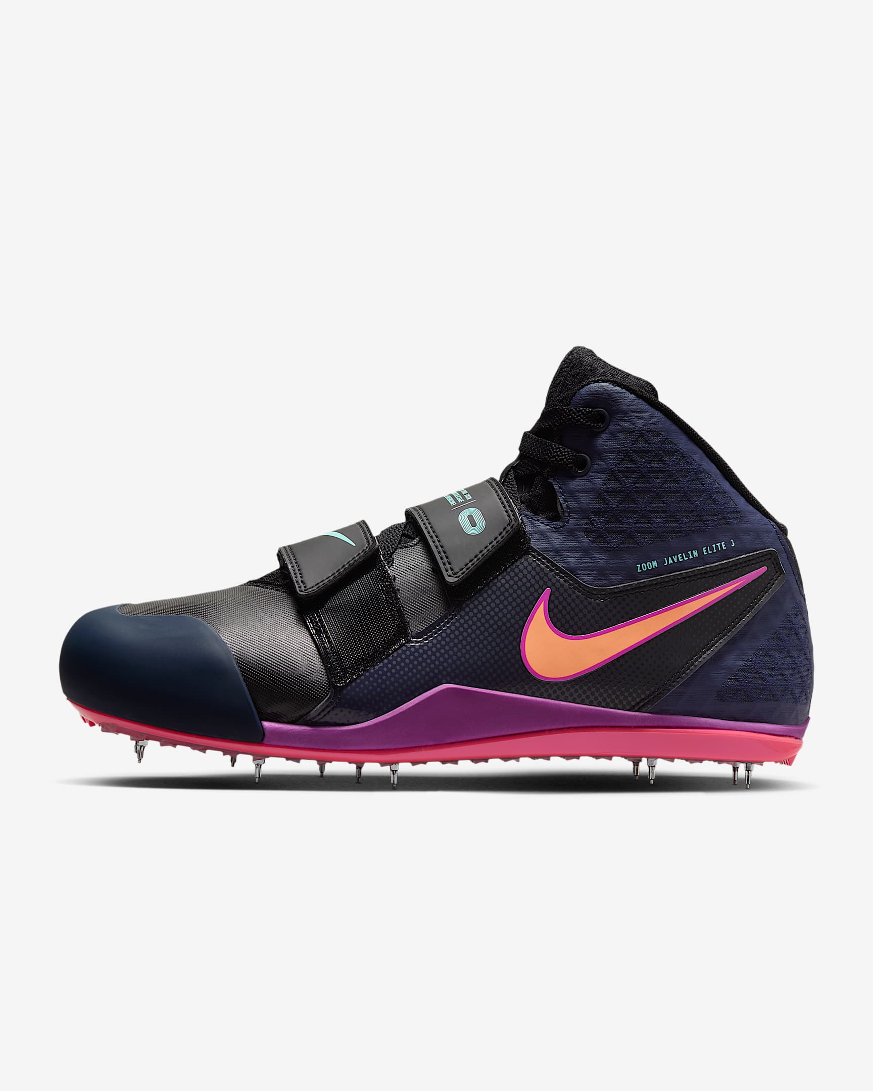 Nike Zoom Javelin Elite 3 Track & Field Throwing Spikes - Black/Obsidian/Bright Crimson/Orange Pulse