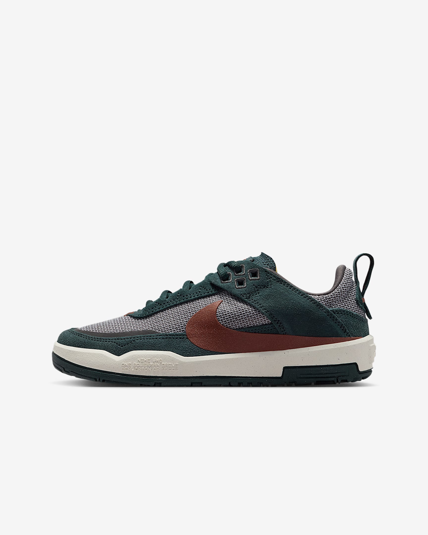 Nike SB Day One Big Kids' Skate Shoes - Seaweed/Medium Ash/Sail/Red Sepia