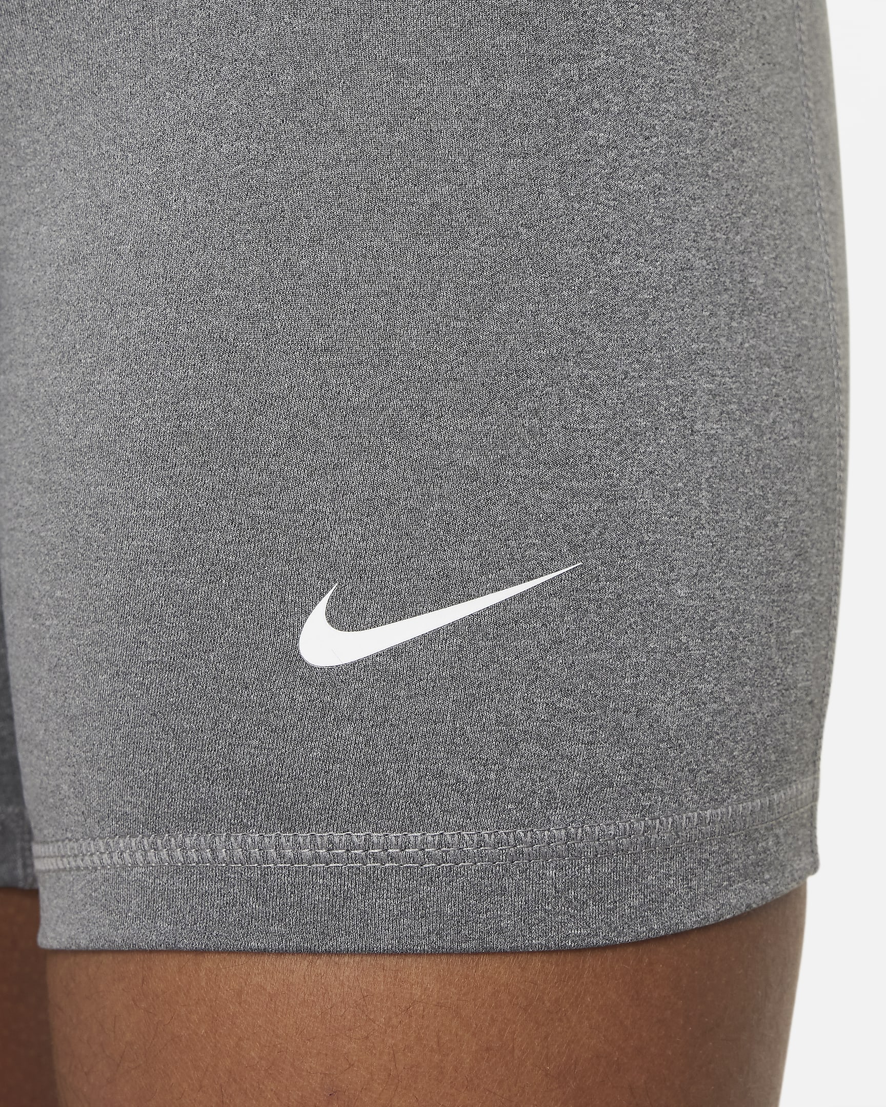 Nike Pro Big Kids' (Girls') Shorts - Carbon Heather/White