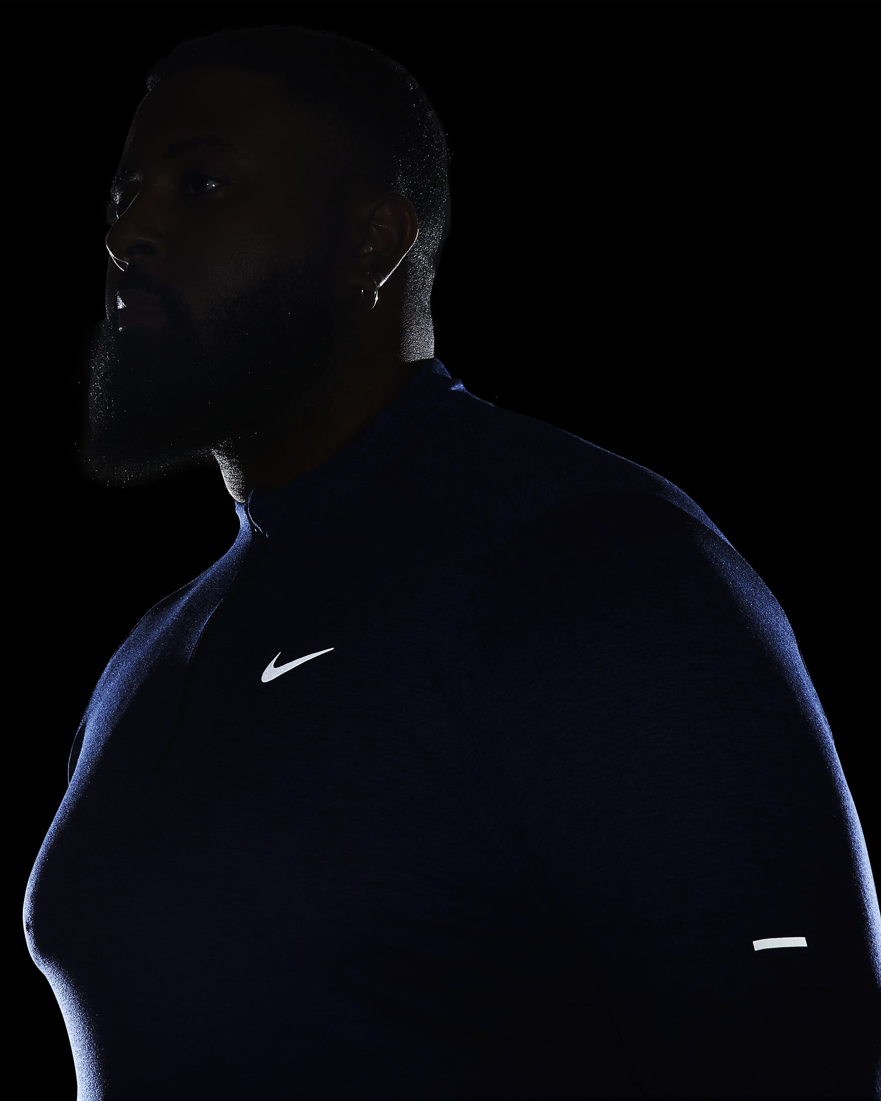 Nike Element Men's Dri-FIT 1/2-Zip Running Top - Obsidian/Game Royal/Heather