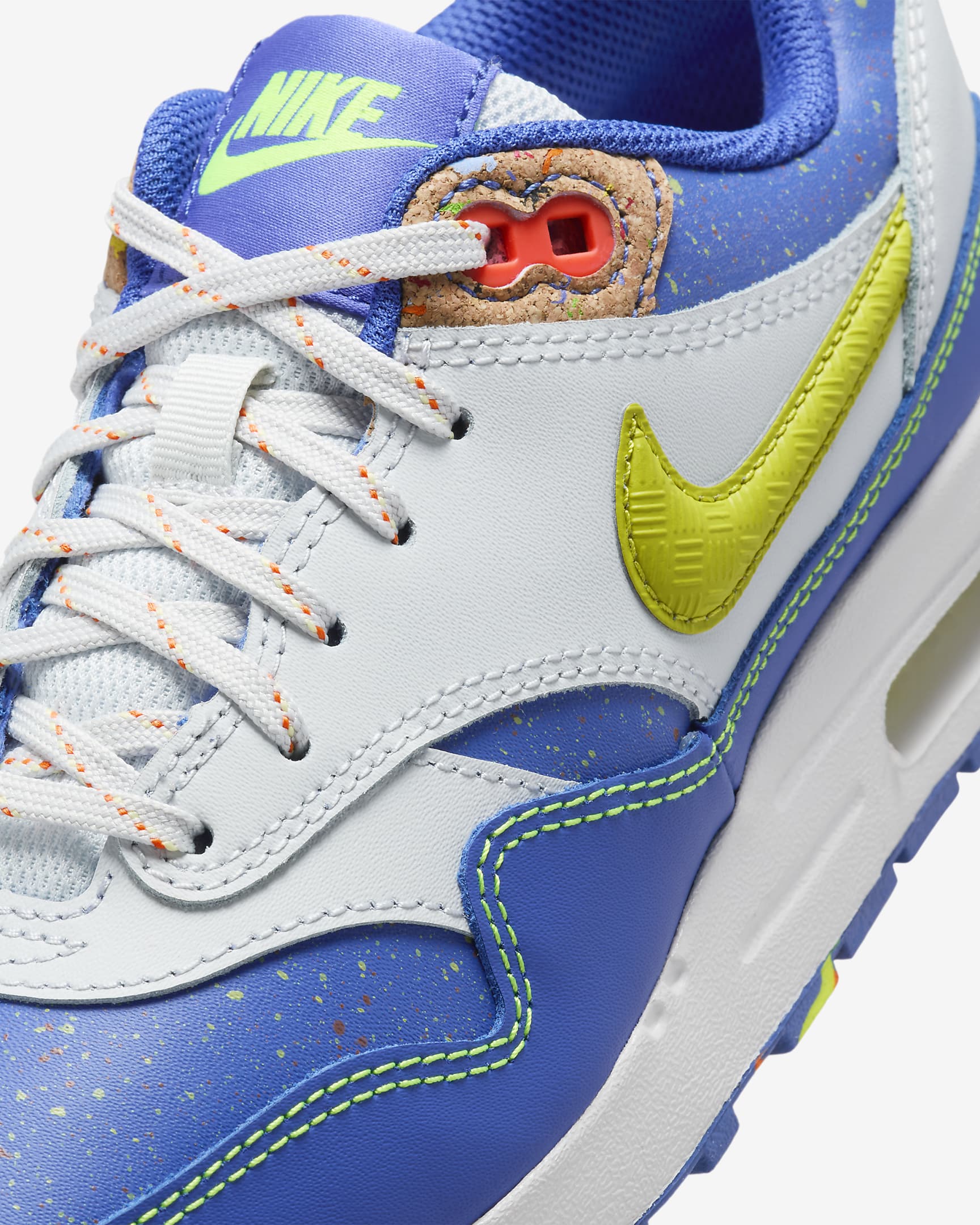 Tenis para niños grandes Nike Air Max 1 - Azul astronómico/Polvo fotón/Naranja total/Volt