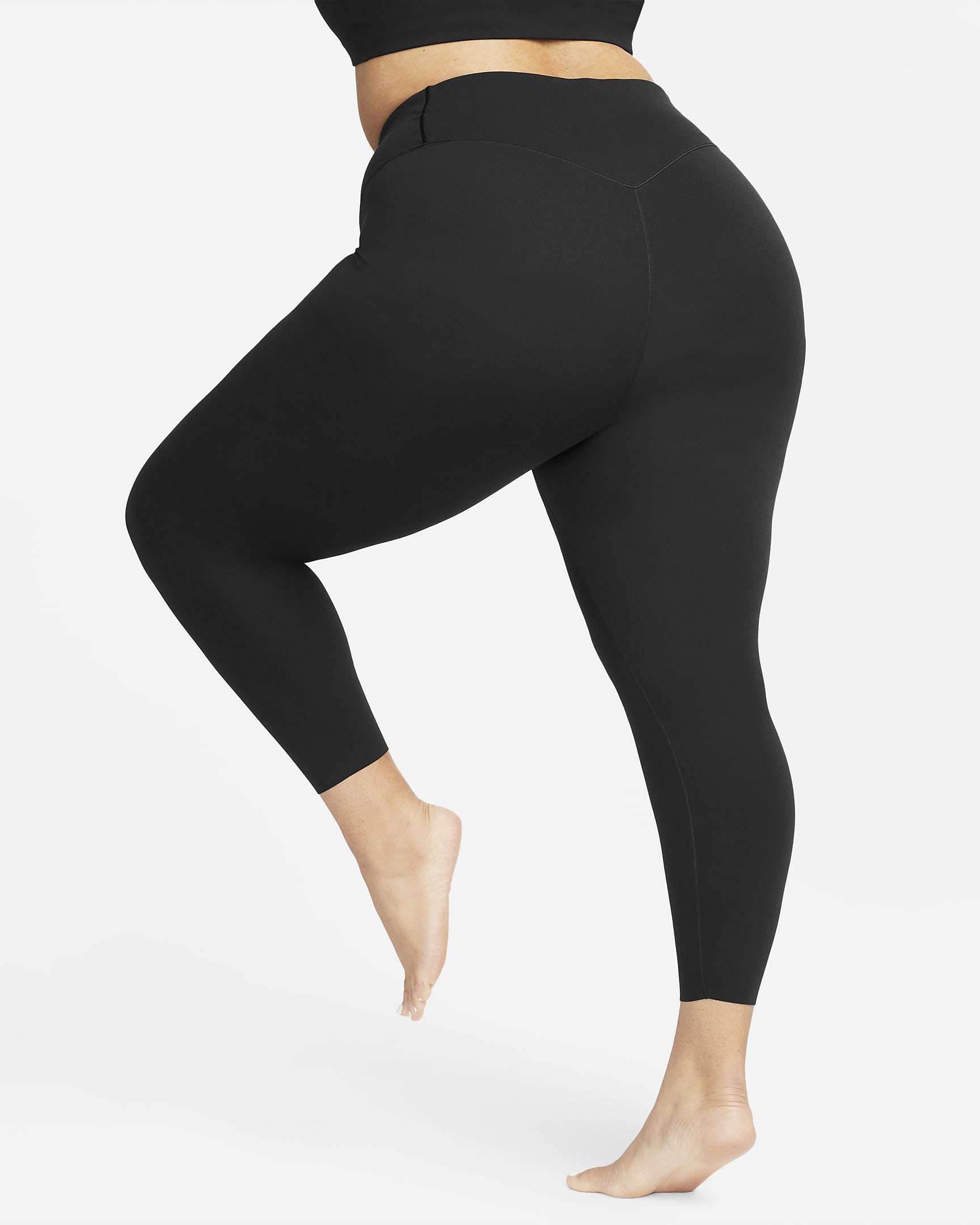 Nike Zenvy Women's Gentle-Support High-Waisted 7/8 Leggings (Plus Size) - Black/Black