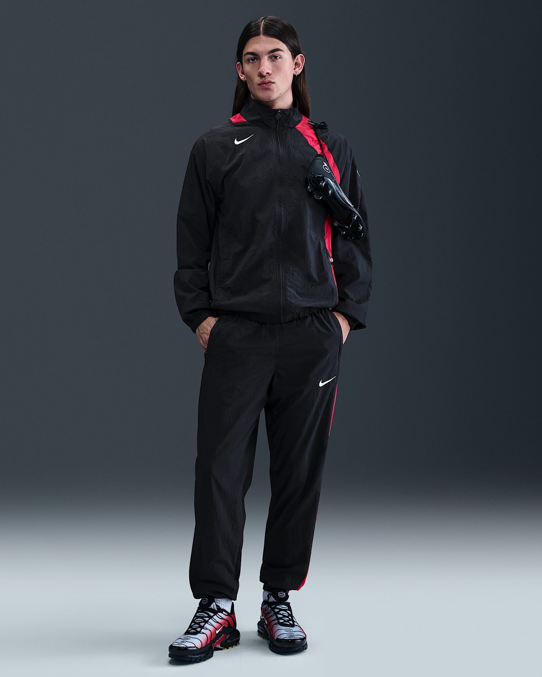Nike Total 90 Men's Repel Football Tracksuit Bottoms - Black/Gym Red/Sail