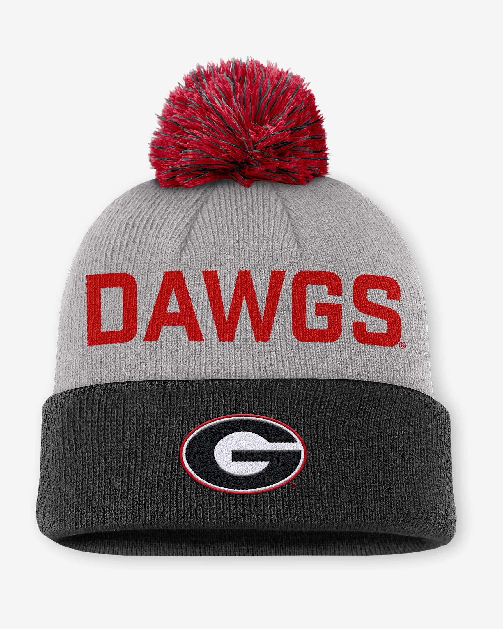 Georgia Primetime Peak Men's Nike College Cuffed Pom Beanie - Grey