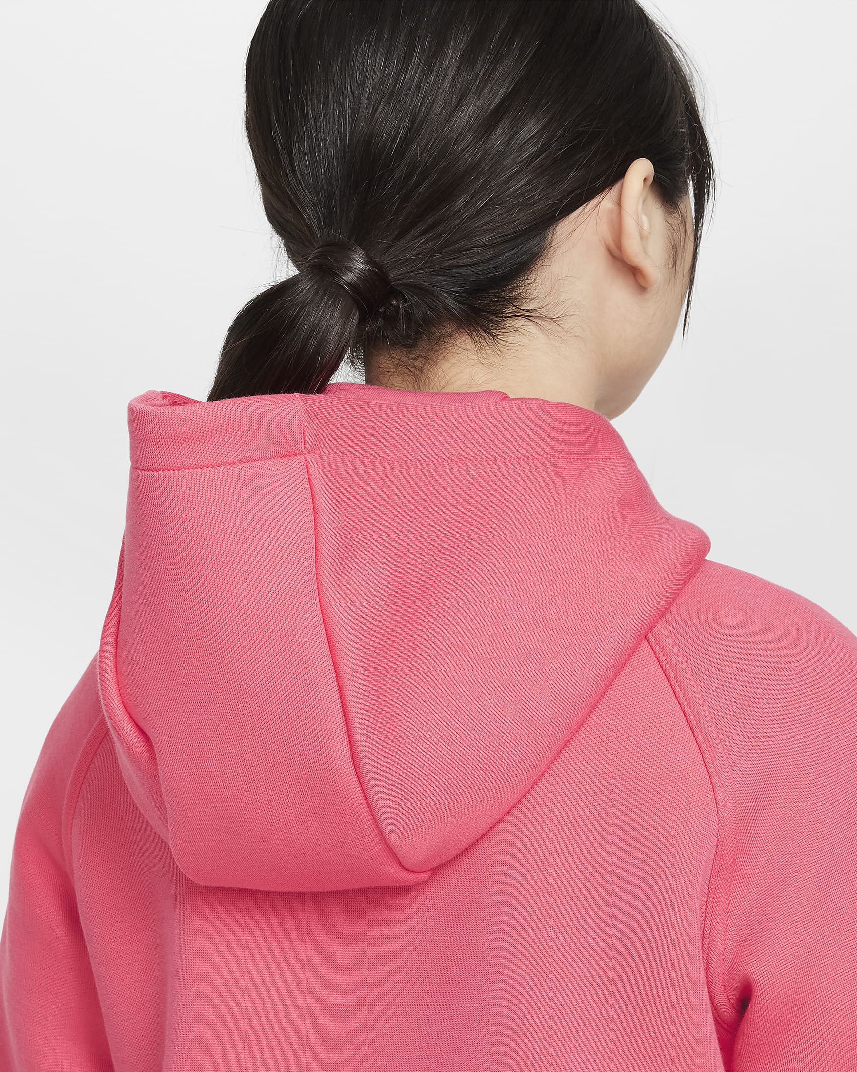 Hoodie com fecho completo Nike Sportswear Tech Fleece Júnior (Rapariga) - Rosa Aster/Preto/Preto