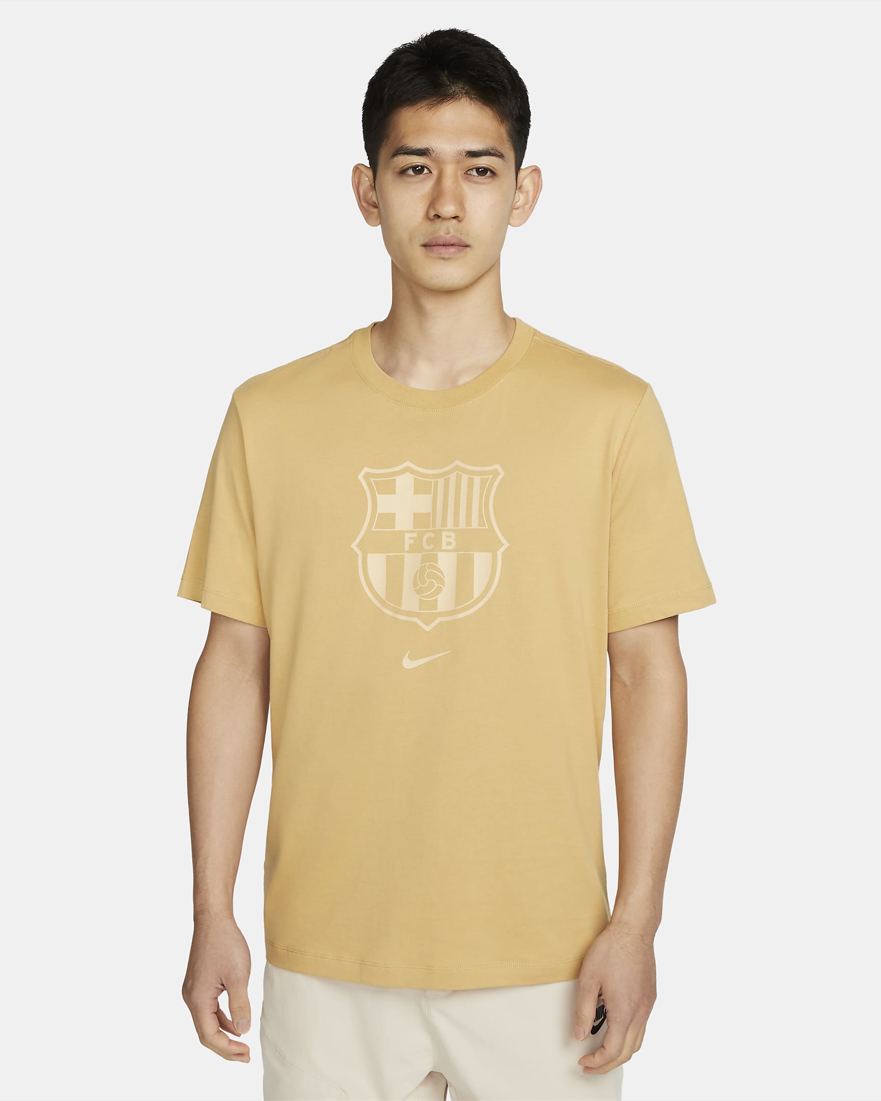 FC バルセロナ クレスト メンズ サッカー Tシャツ - クラブゴールド