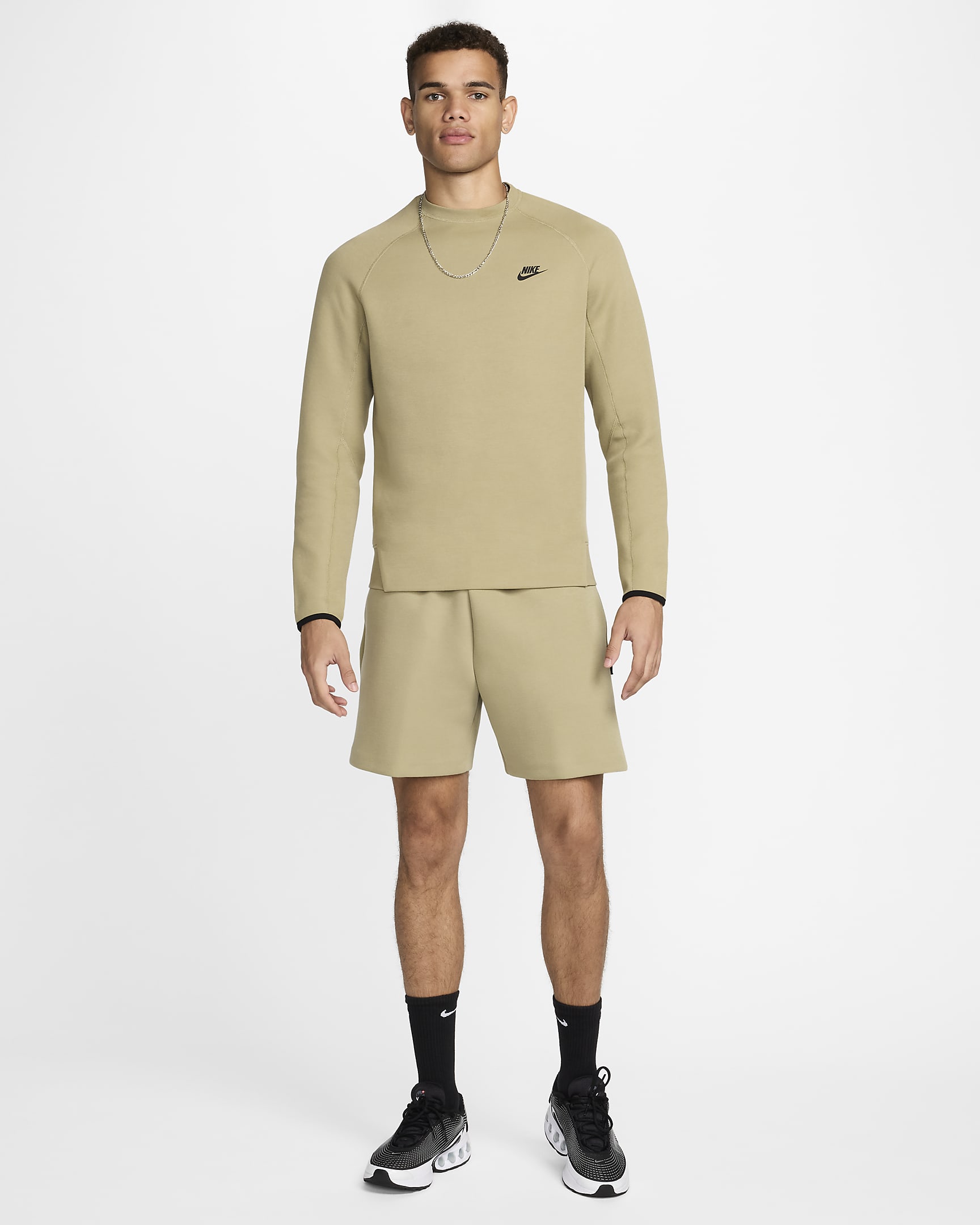 Nike Tech Men's Fleece Shorts - Neutral Olive/Neutral Olive