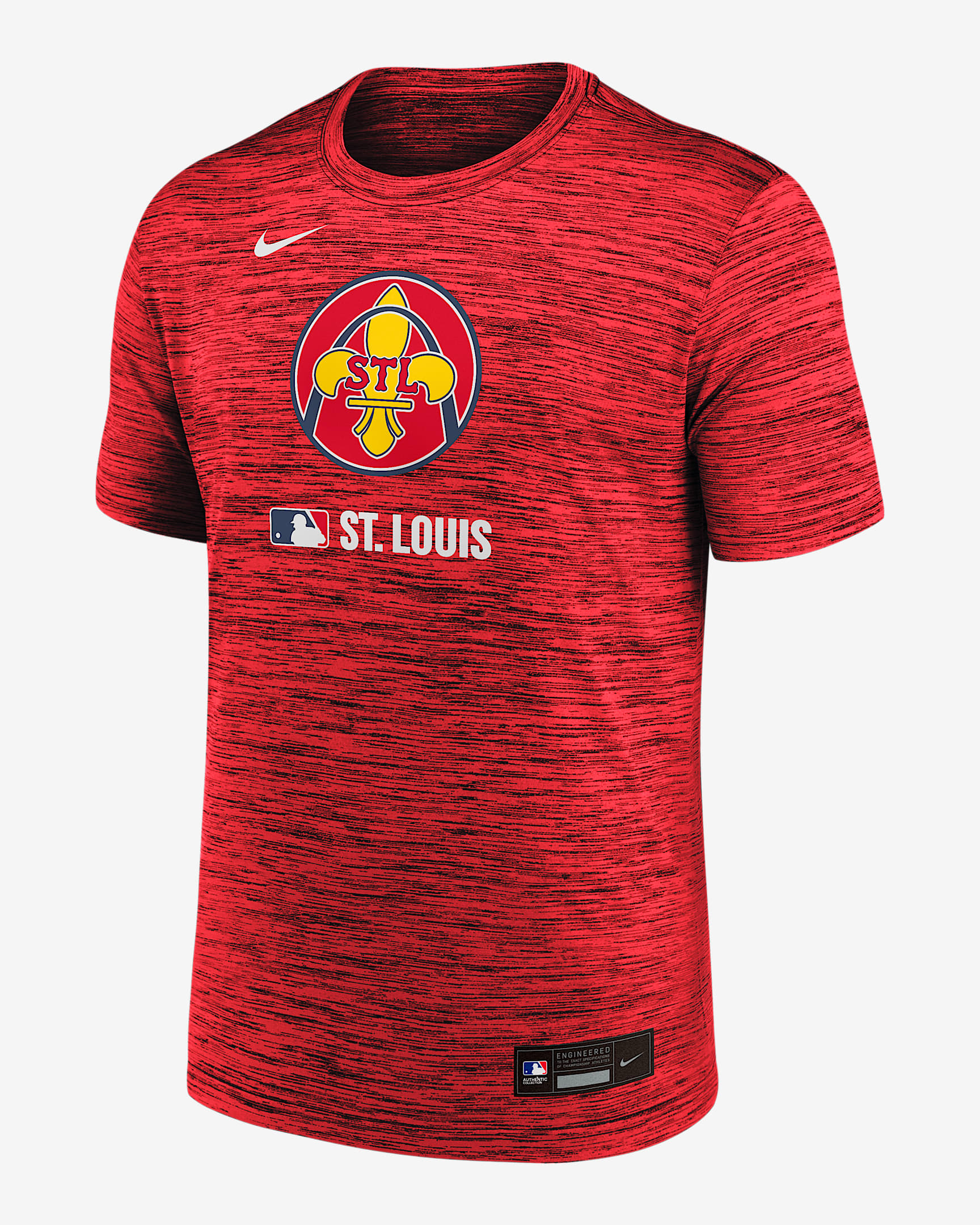 Playera Nike Dri-FIT de la MLB para hombre St. Louis Cardinals Authentic Collection City Connect Velocity - Rojo