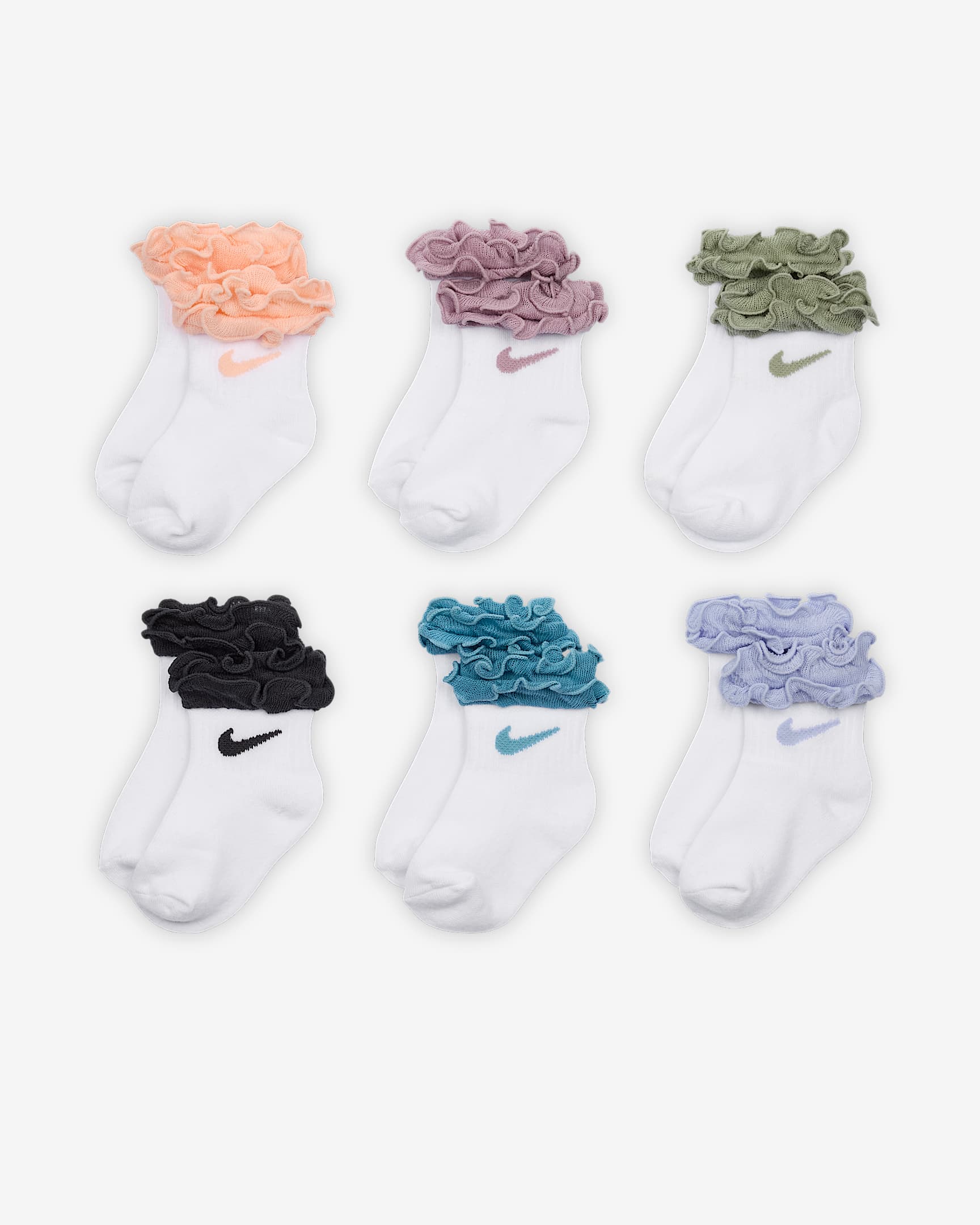 Calcetines con volantes para bebé (12-24 meses) e infantil (6 pares) Nike - Coral lavado