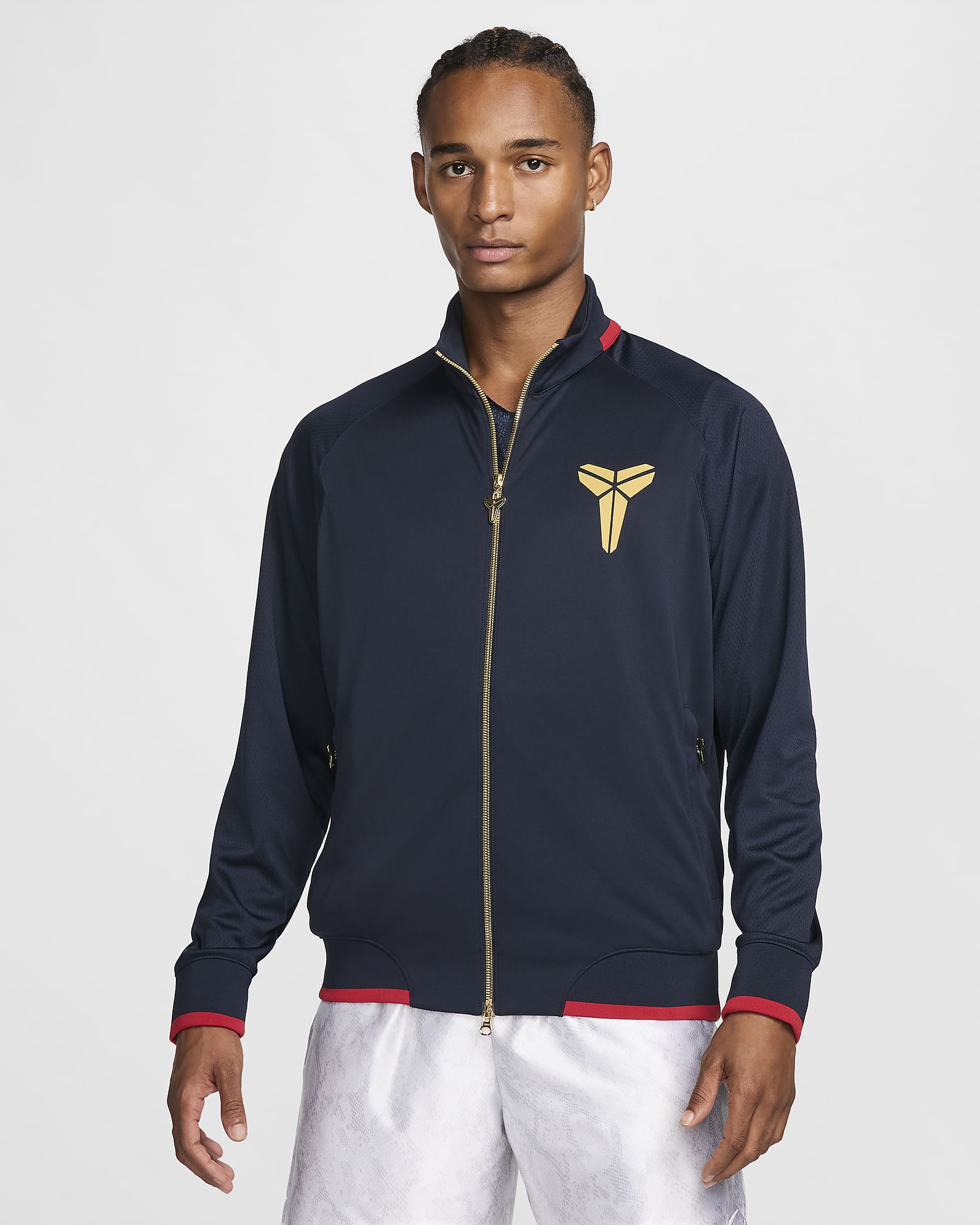 KB Men's Nike Dri-FIT Basketball Jacket - Dark Obsidian/Jersey Gold