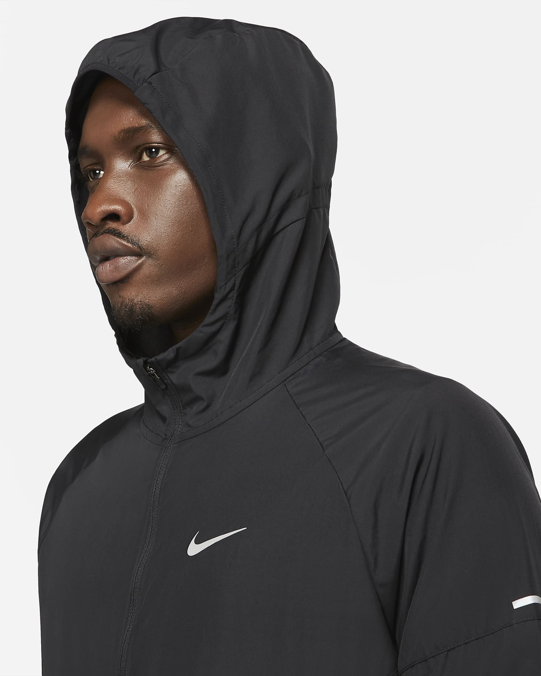 Chamarra de correr Repel para hombre Nike Miler - Negro/Negro