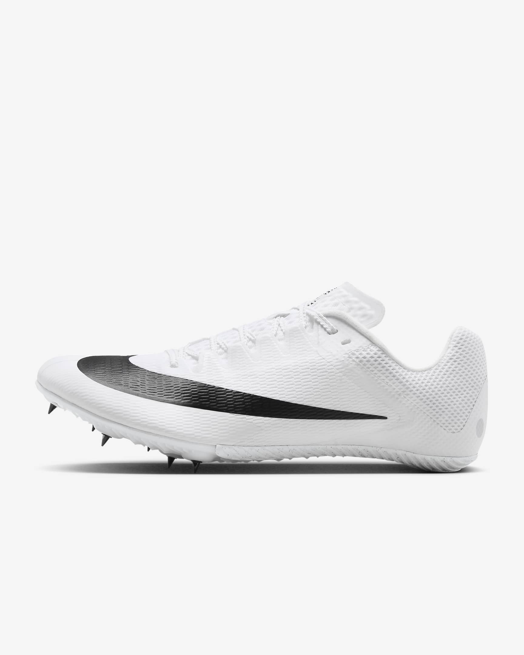 Tenis de atletismo con clavos para carreras rápidas Nike Zoom Rival - Blanco/Plata metalizado/Negro