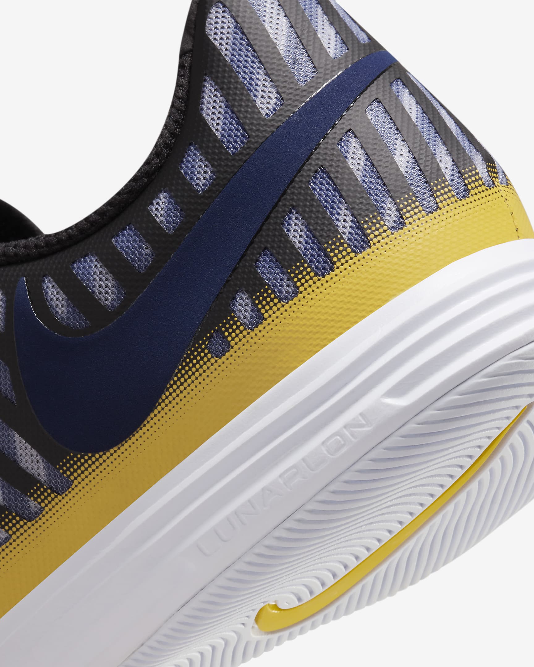 Nike Lunar Gato II Indoor Court Low-Top Football Shoes - Black/Black/Vivid Sulphur/Midnight Navy