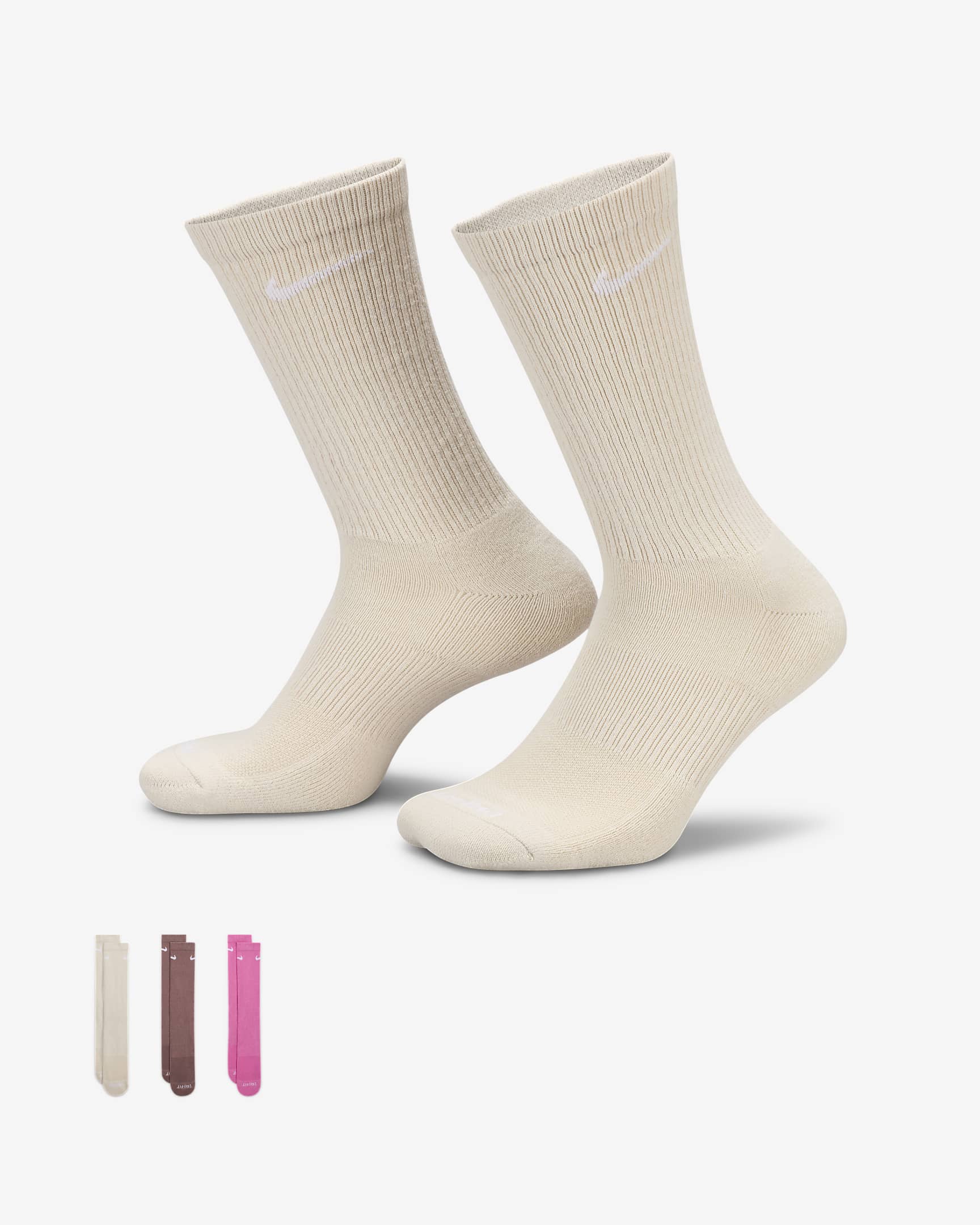 Nike Everyday Plus Cushioned Training Crew Socks (3 Pairs) - Multi-Colour