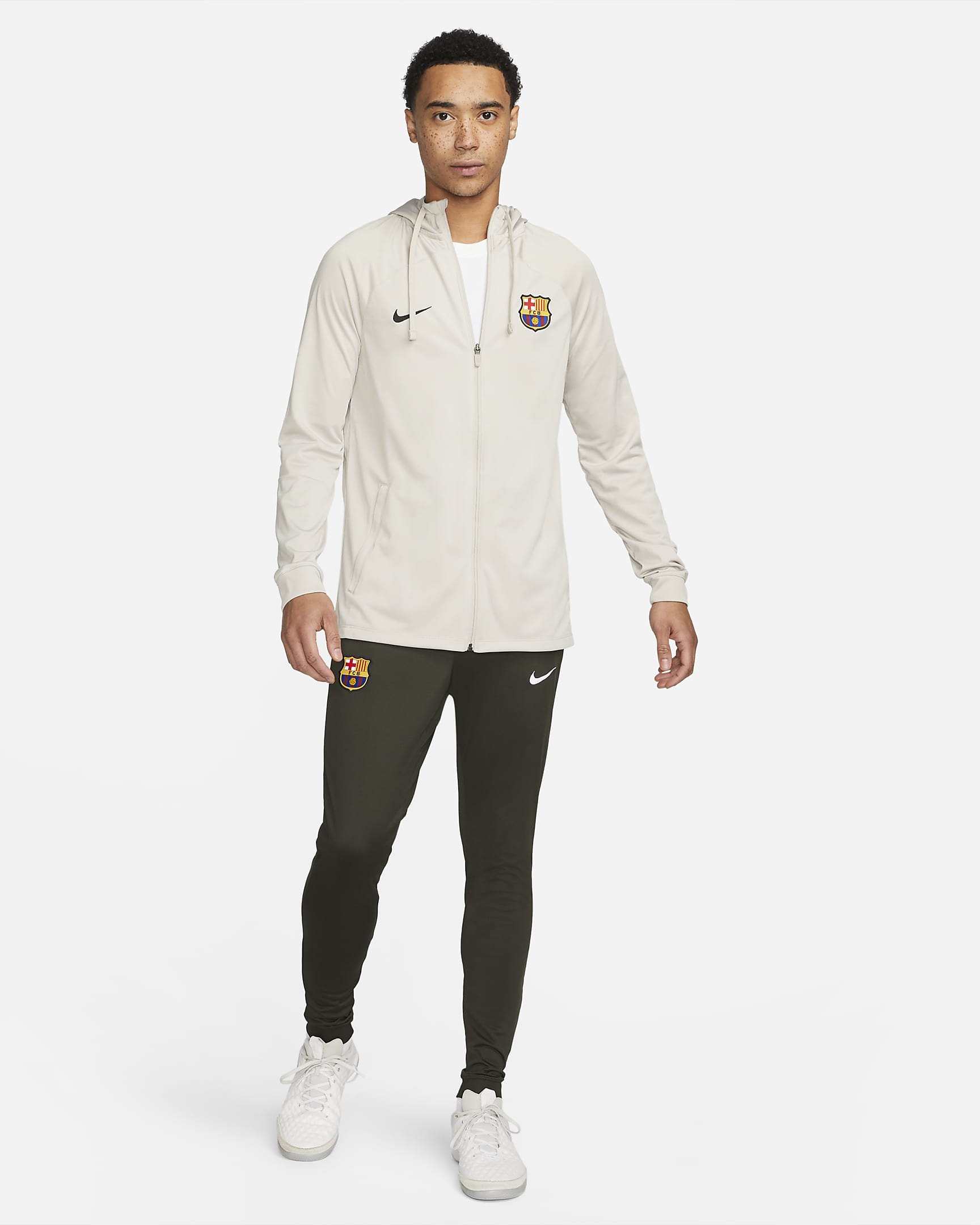 F.C. Barcelona Strike Men's Nike Dri-FIT Hooded Football Tracksuit. Nike CA