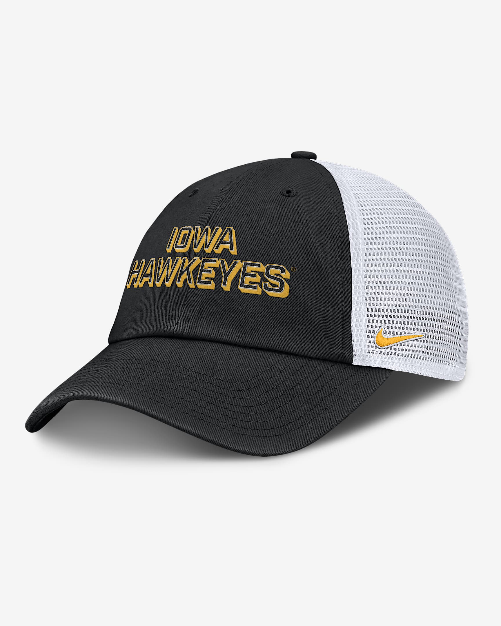 Iowa On-Field Club Gameday Men's Nike College Trucker Adjustable Hat - Black