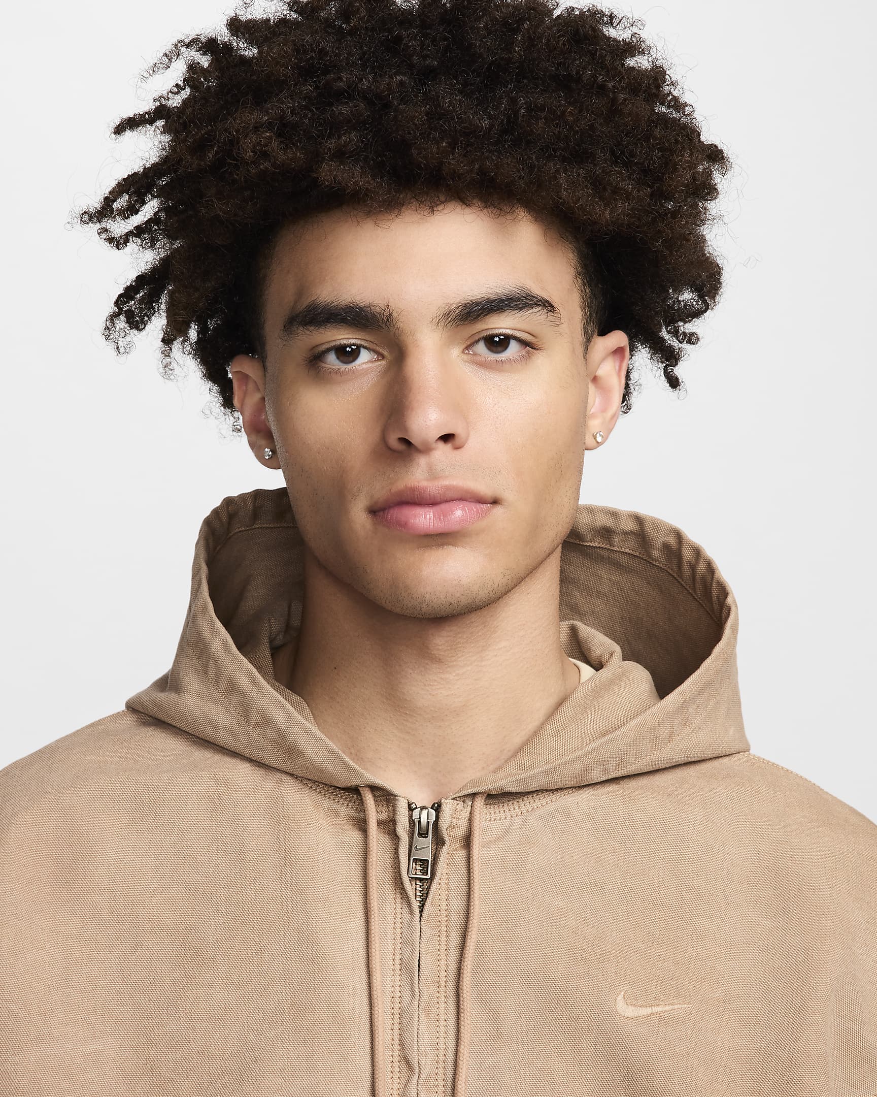 Veste à zip non doublée Nike Life pour homme - Hemp/Hemp