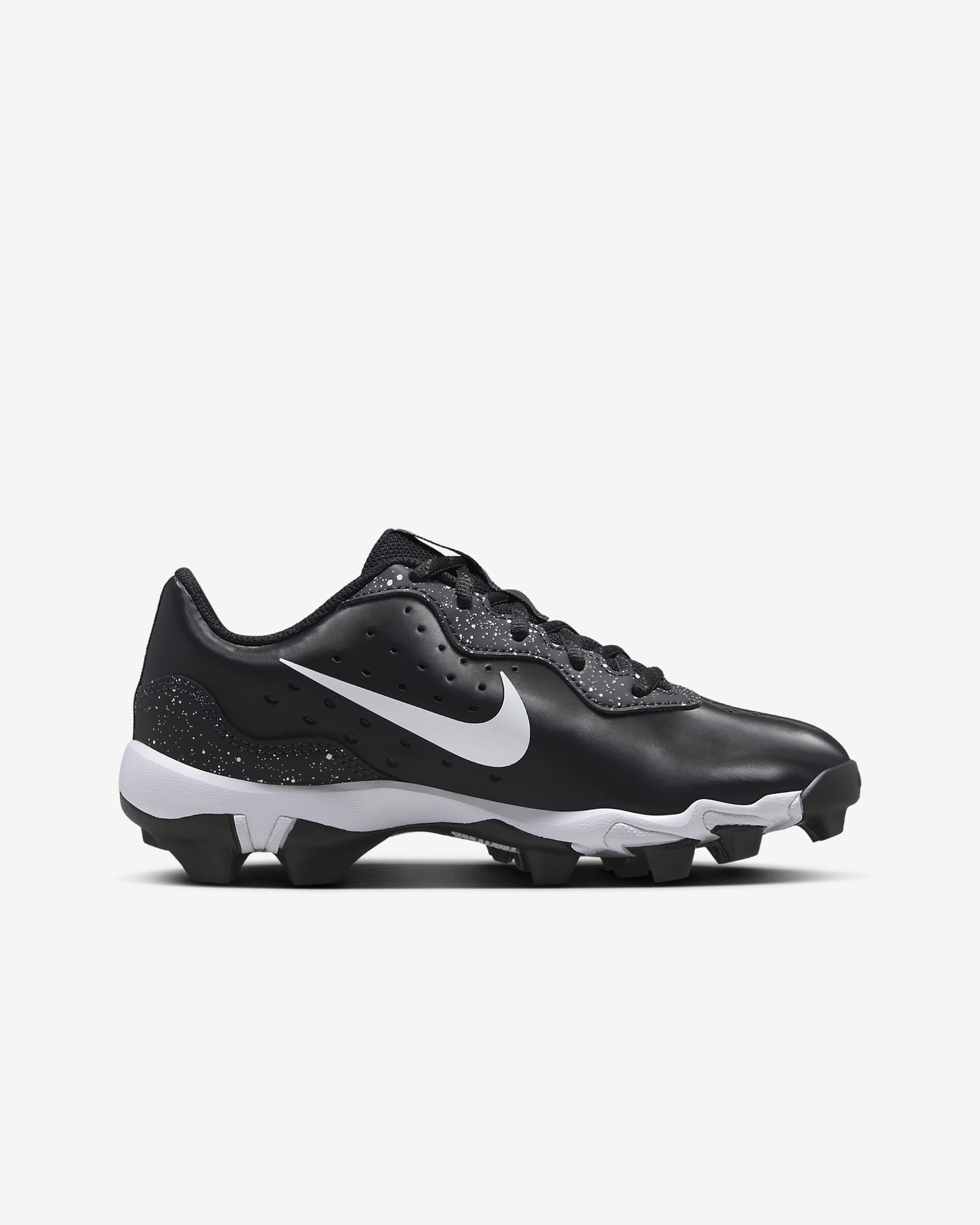 Tacos de béisbol para niños talla pequeña/grande Nike Alpha Huarache 4 Keystone - Negro/Gris humo oscuro/Blanco