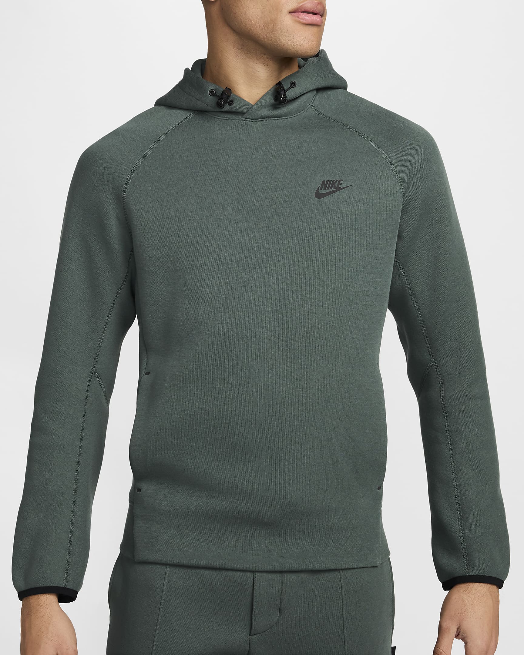 Sudadera con gorro sin cierre para hombre Nike Sportswear Tech Fleece - Verde vintage/Negro