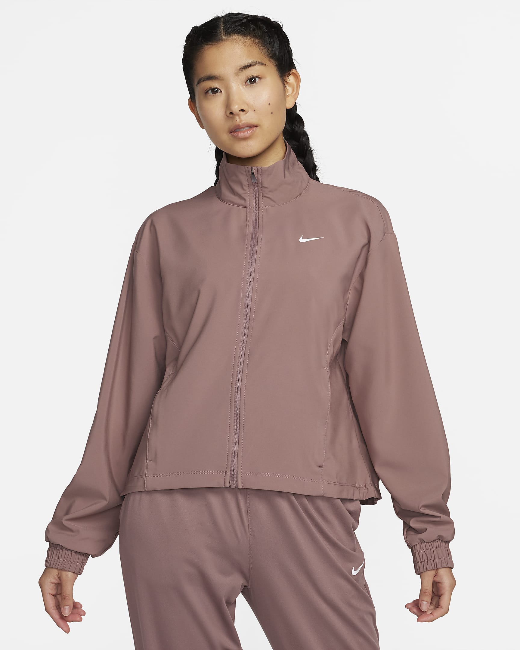 ナイキ Dri-FIT ワン ウィメンズジャケット - スモーキーモーブ/ブラック/ホワイト