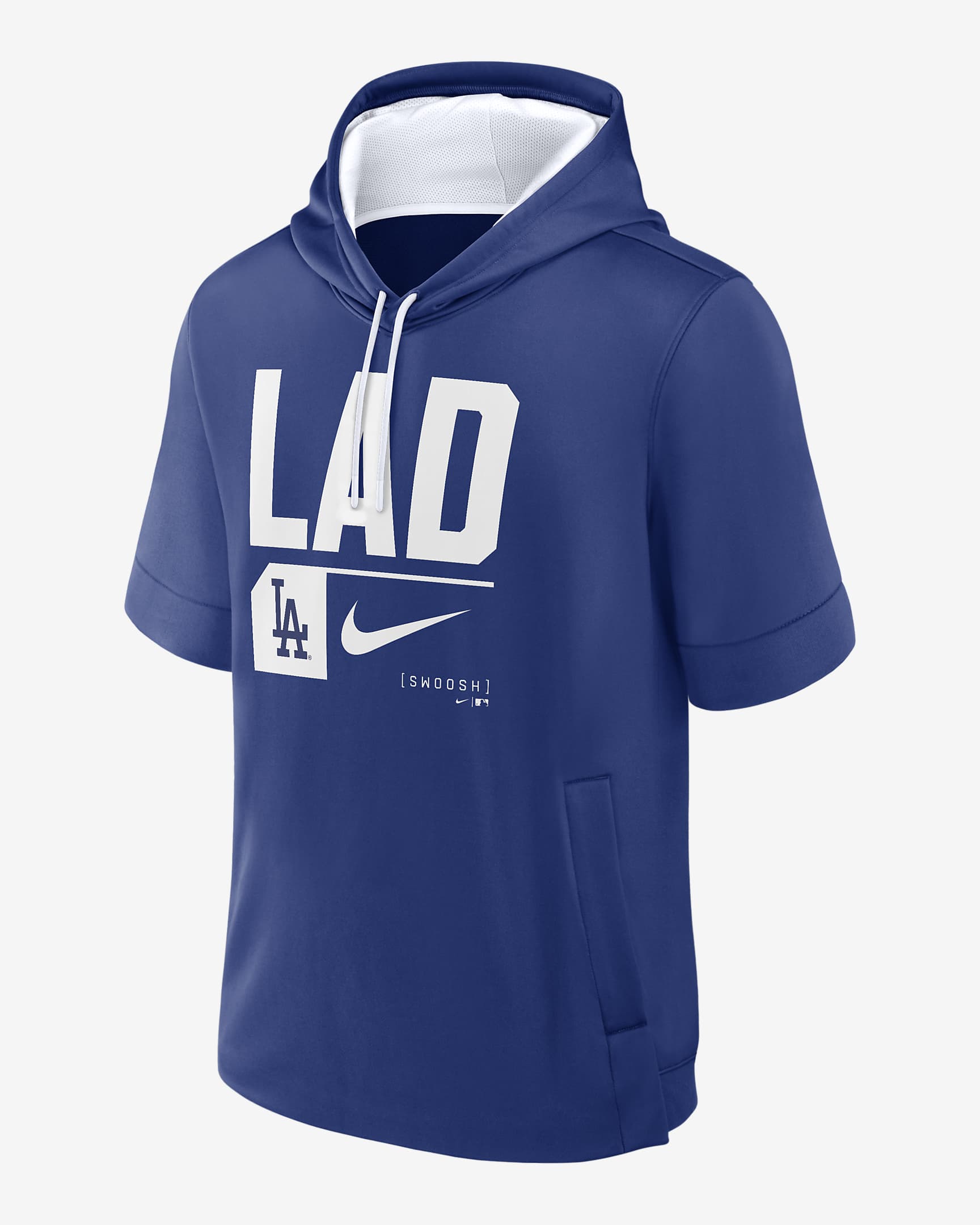 Los Angeles Dodgers Tri Code Lockup Men's Nike MLB Short-Sleeve Pullover Hoodie - Royal